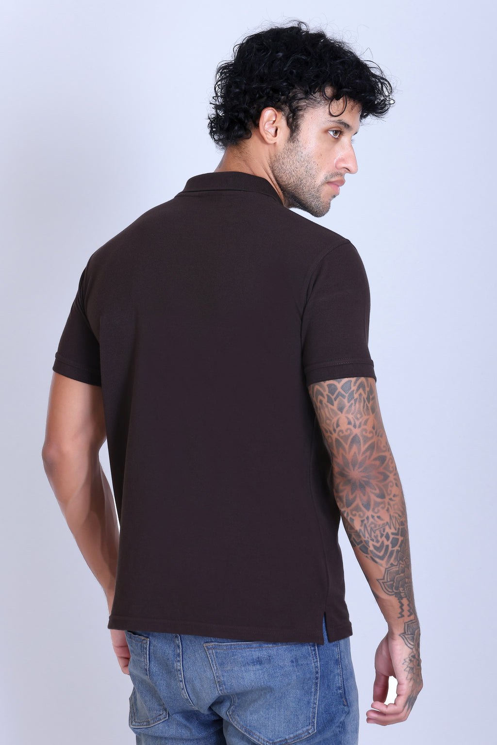 PIKMEE Fastees Polo T-Shirt in Chocolate Brown - image 5