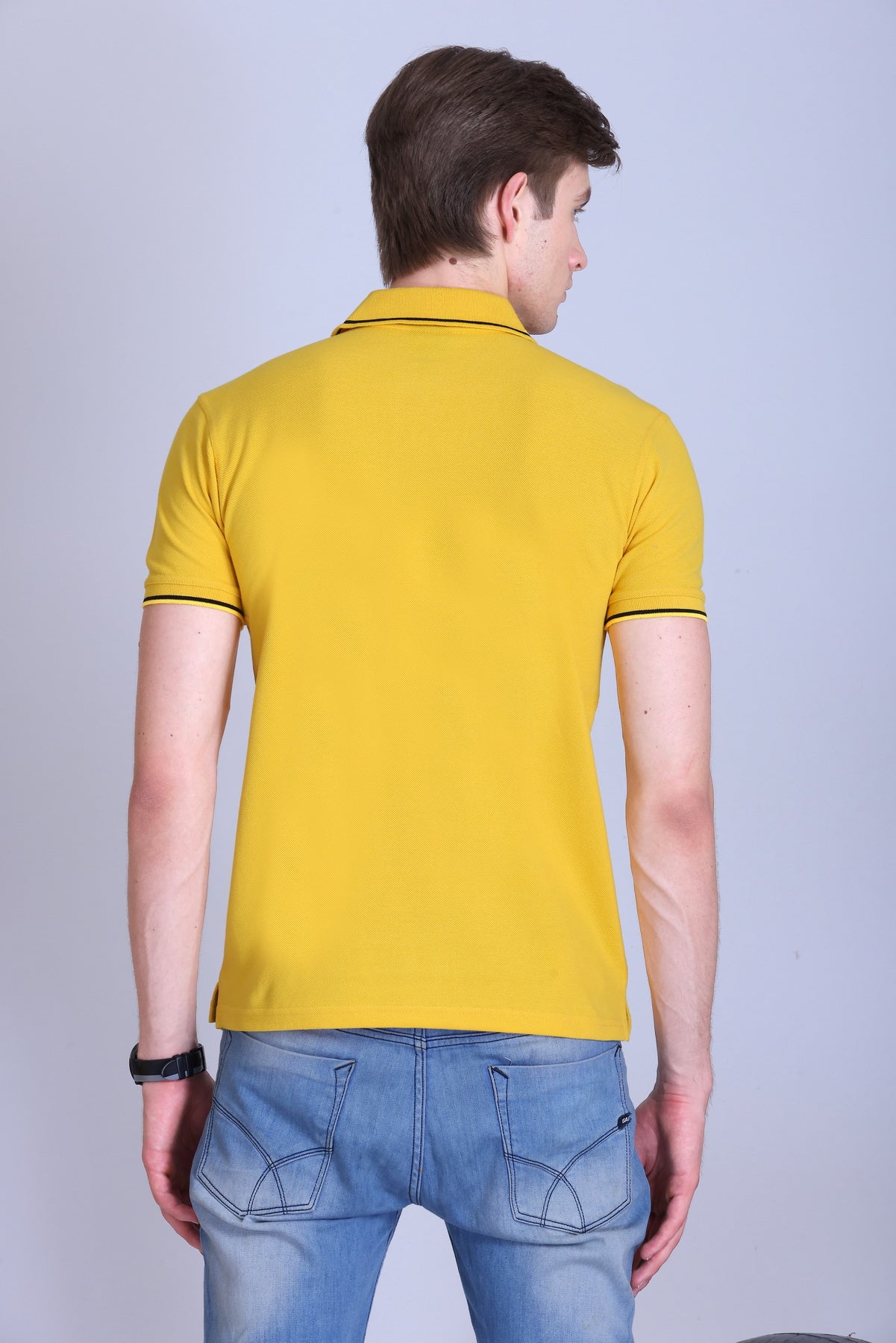 PIKMEE Highline Polo T-Shirt in Yellow with Black - image 5