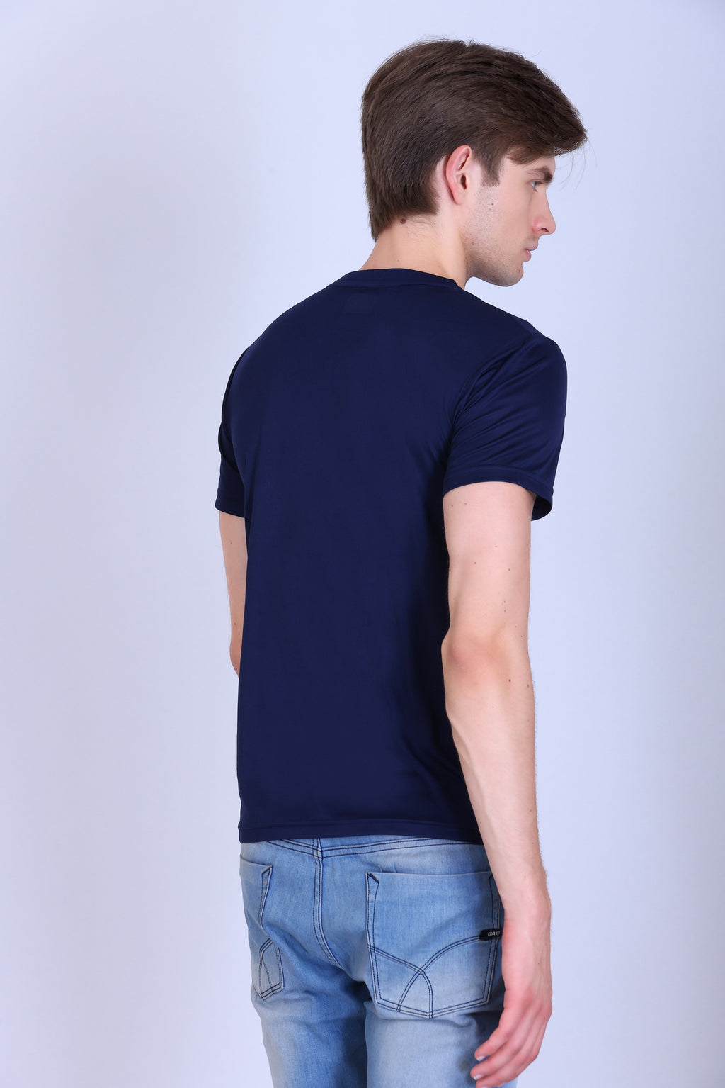 Sports Republic Acti-Go Dryfit Crew Neck T-Shirt in Navy Blue - 4