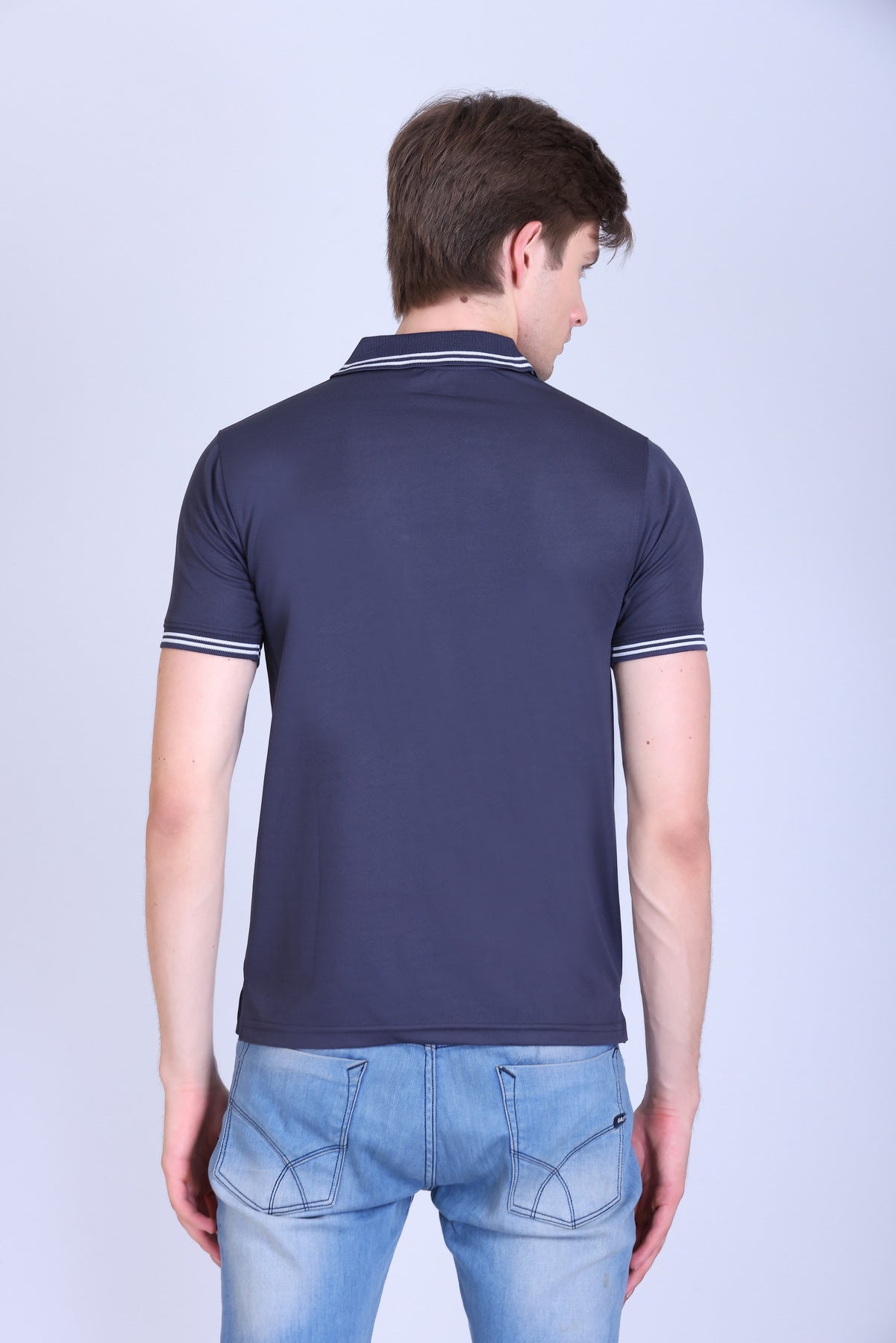 Sports Republic Acti Hy:Dry Dryfit Polo T-Shirt in Grey With White Tipping - 4