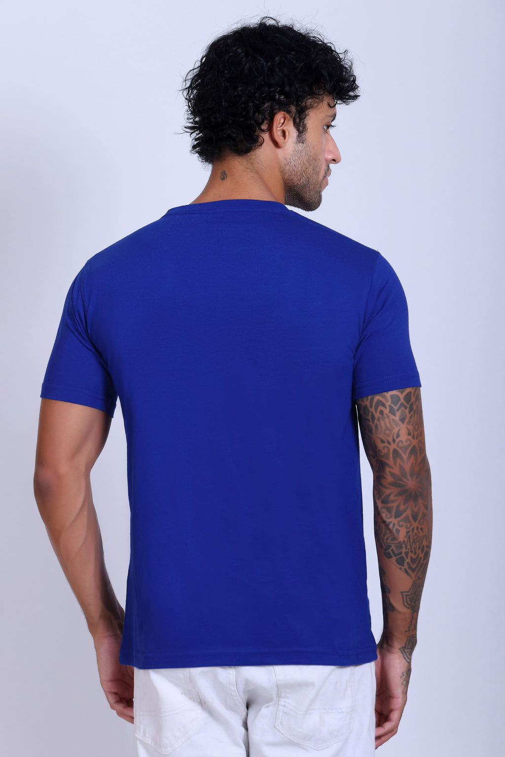 PIKMEE Skinta Bio Wash Crew Neck T-Shirt in Royal Blue - image 5