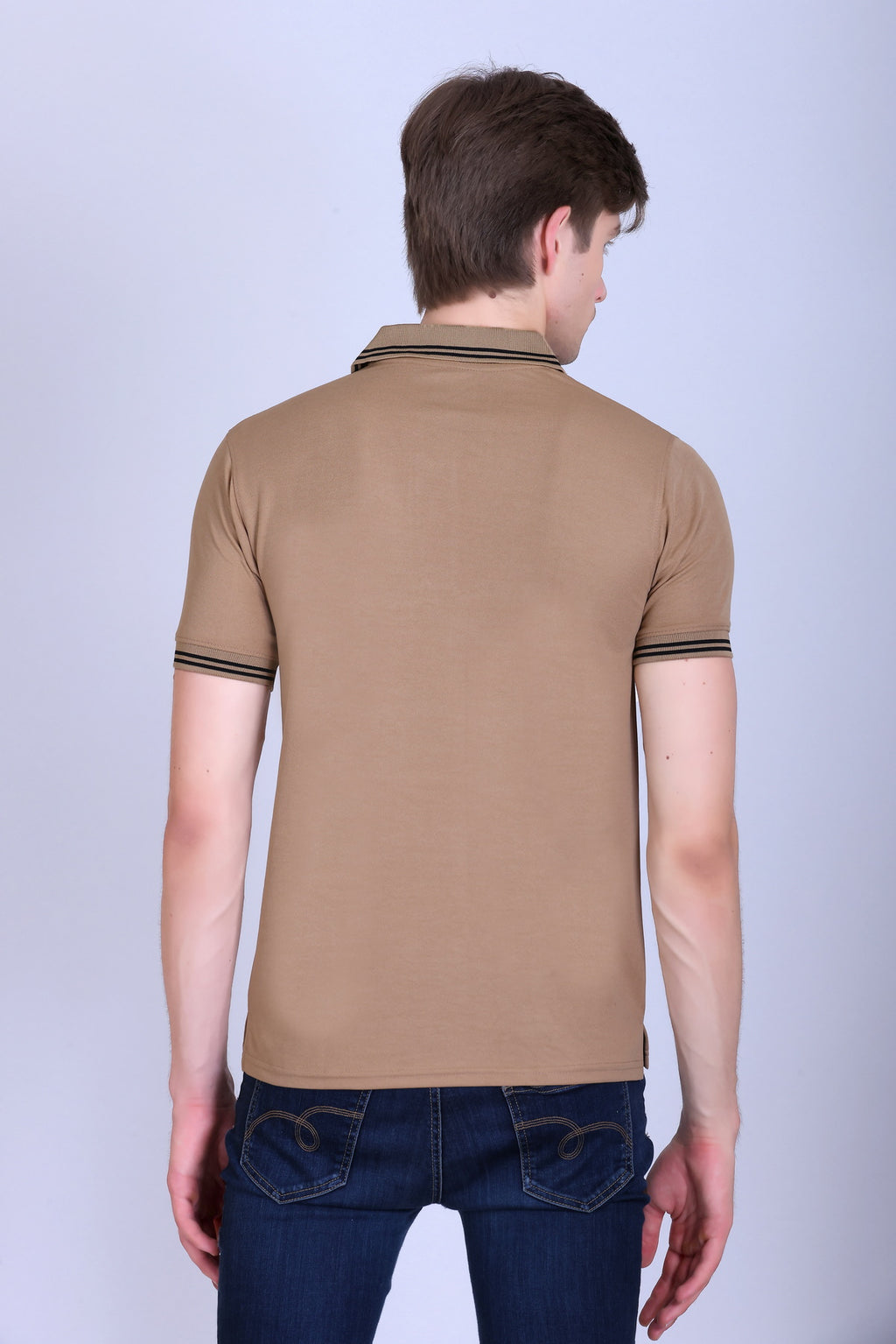Sports Republic Acti Hy:Dry Dryfit Polo T-Shirt in Camel With Black Tipping - 3