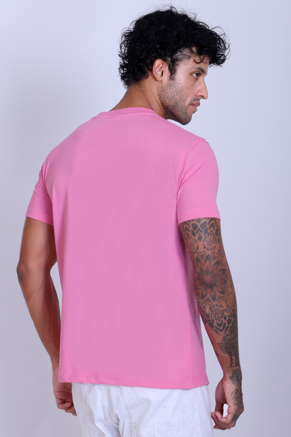 PIKMEE Skinta Bio Wash Crew Neck T-Shirt in Pink - image 5