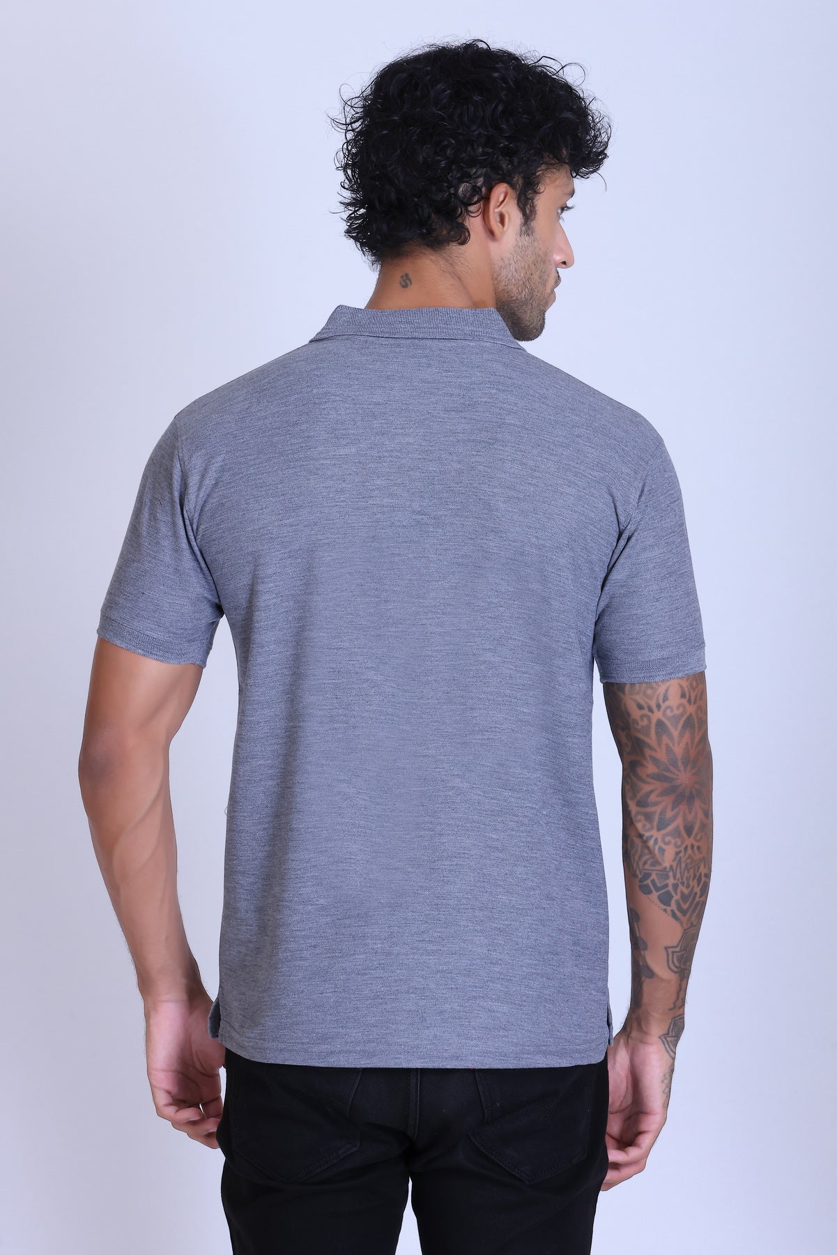 PIKMEE Promo-Tees Polo T-Shirt in Grey Melange - image 5