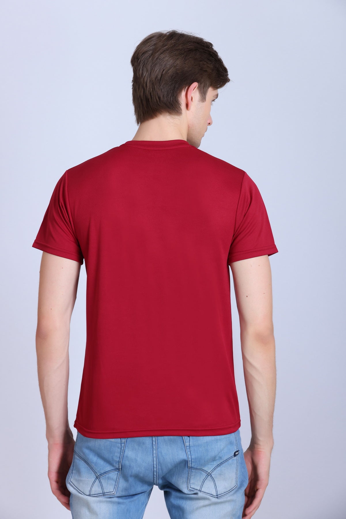 Sports Republic Acti-Runn Dryfit Crew Neck T-Shirt in Maroon - 4