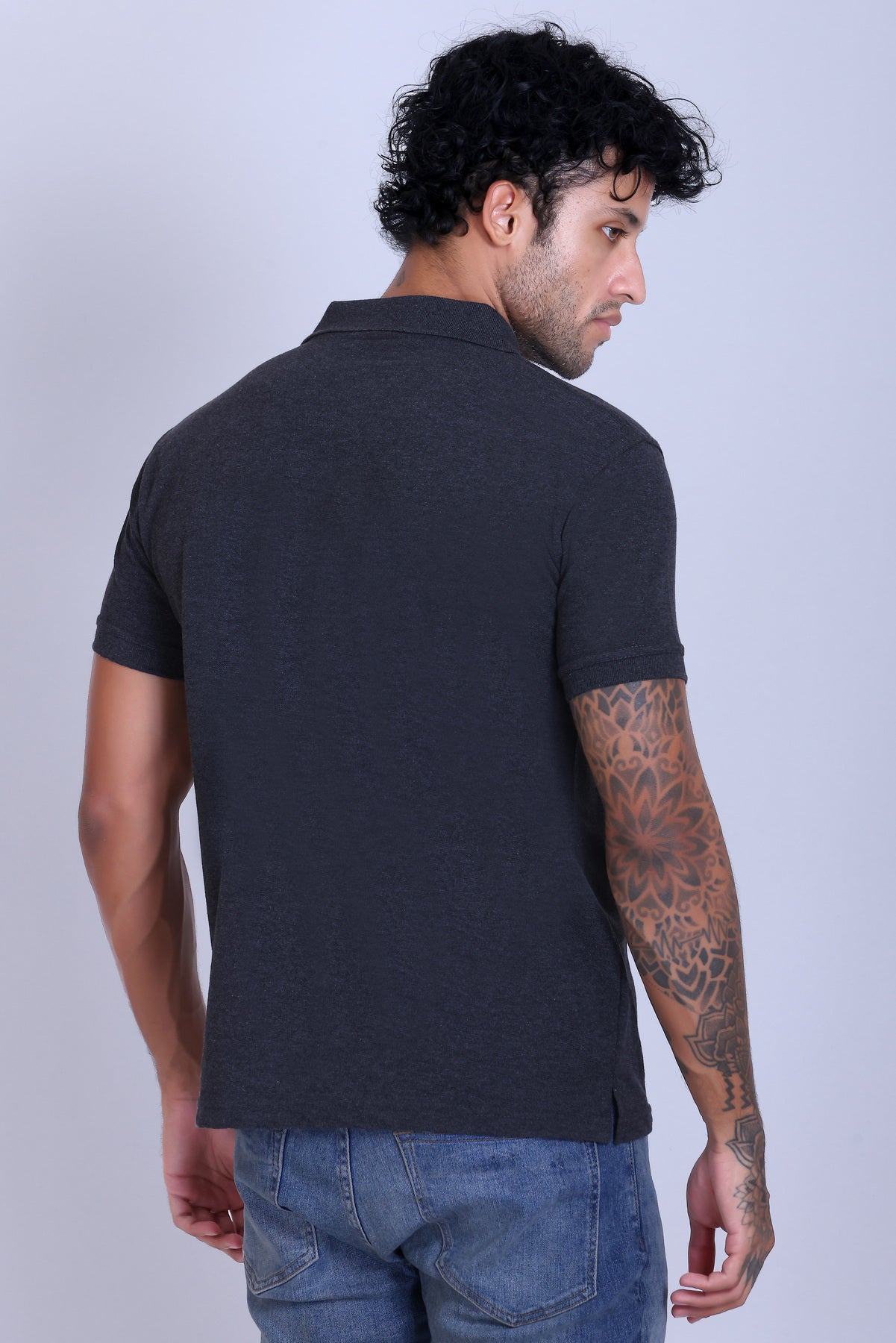 PIKMEE Fastees Polo T-Shirt in Charcoal Grey (Anthra) - image 5