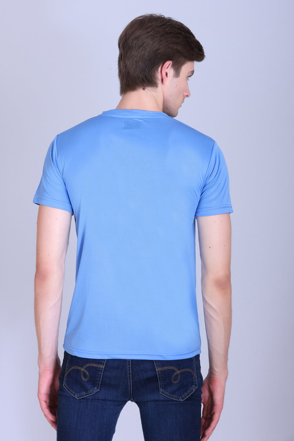 Sports Republic Acti-Go Dryfit Crew Neck T-Shirt in Sky Blue - 4