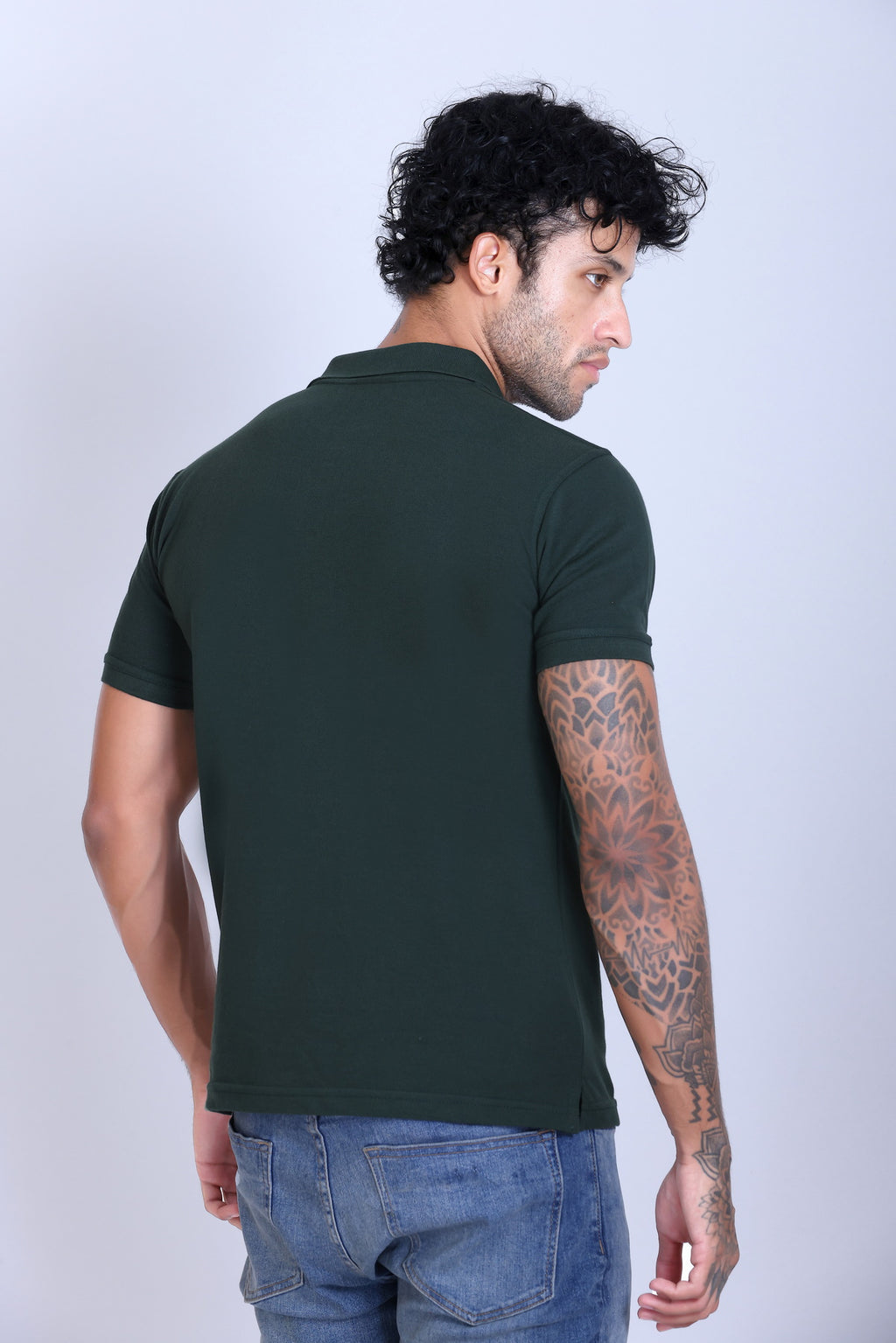 PIKMEE Fastees Polo T-Shirt in Bottel Green - image 5