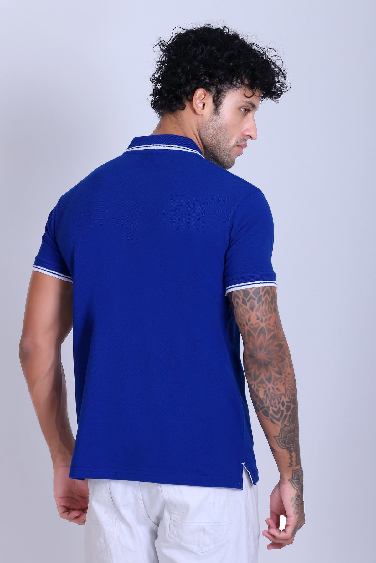 PIKMEE Tipline Polo T-Shirt in Royal Blue with White Tipping - image 5
