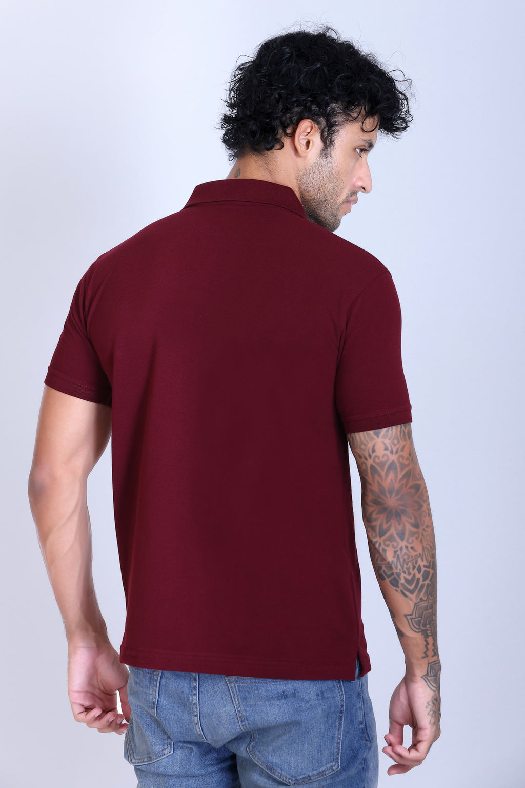 PIKMEE Fastees Polo T-Shirt in Maroon - image 5