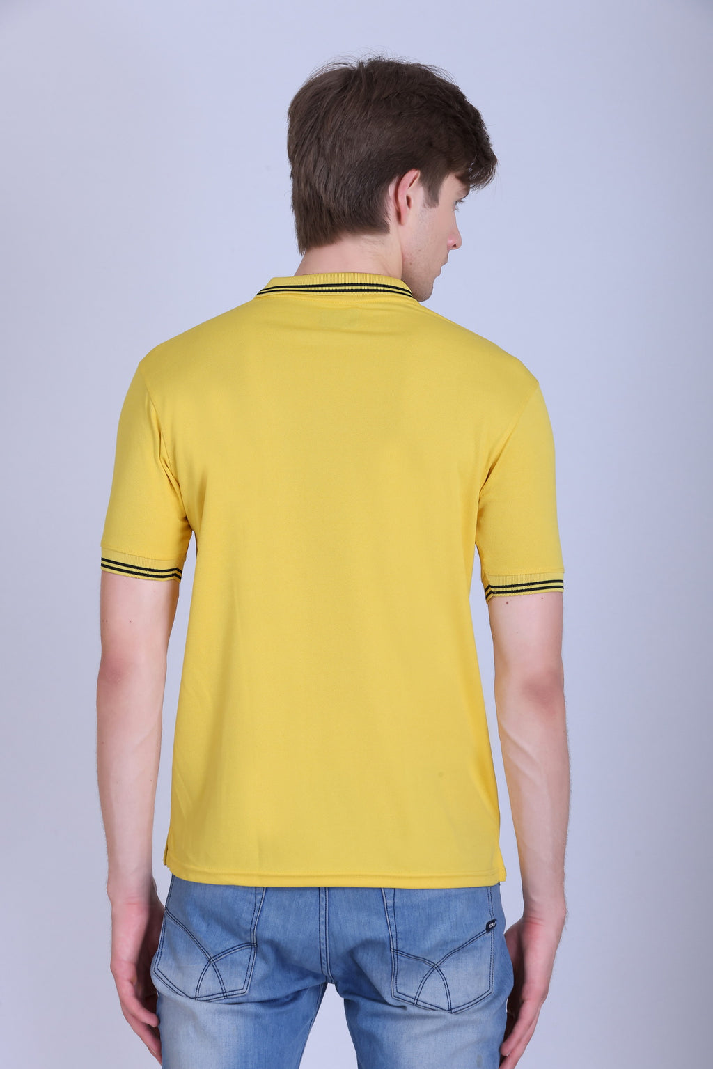 Sports Republic Acti Hy:Dry Dryfit Polo T-Shirt in Golden Yellow With Black Tipping - 4