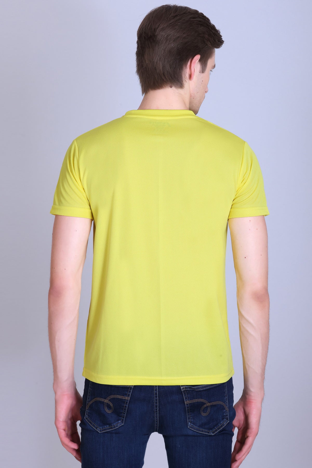 Sports Republic Acti-Runn Dryfit Crew Neck T-Shirt in Lemon Yellow - 4