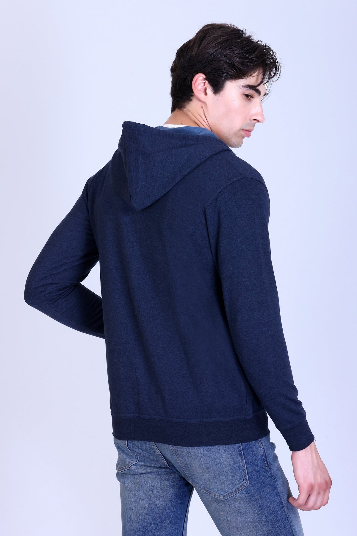 Pikmee Zero Degree Men's Zippered Hooded Sweatshirt - Navy