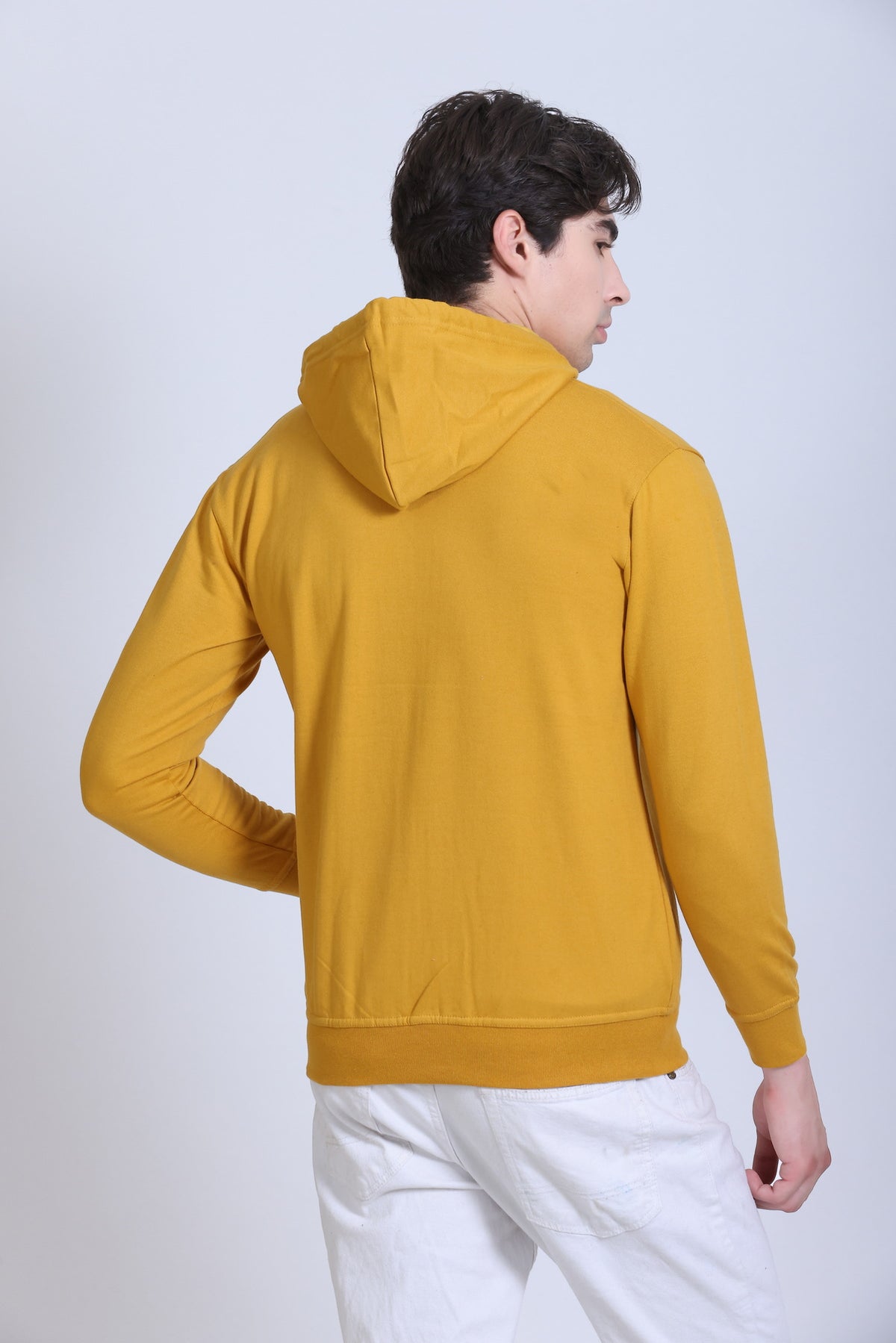 Pikmee Zero Degree Men's Zippered Hooded Sweatshirt - Mustard
