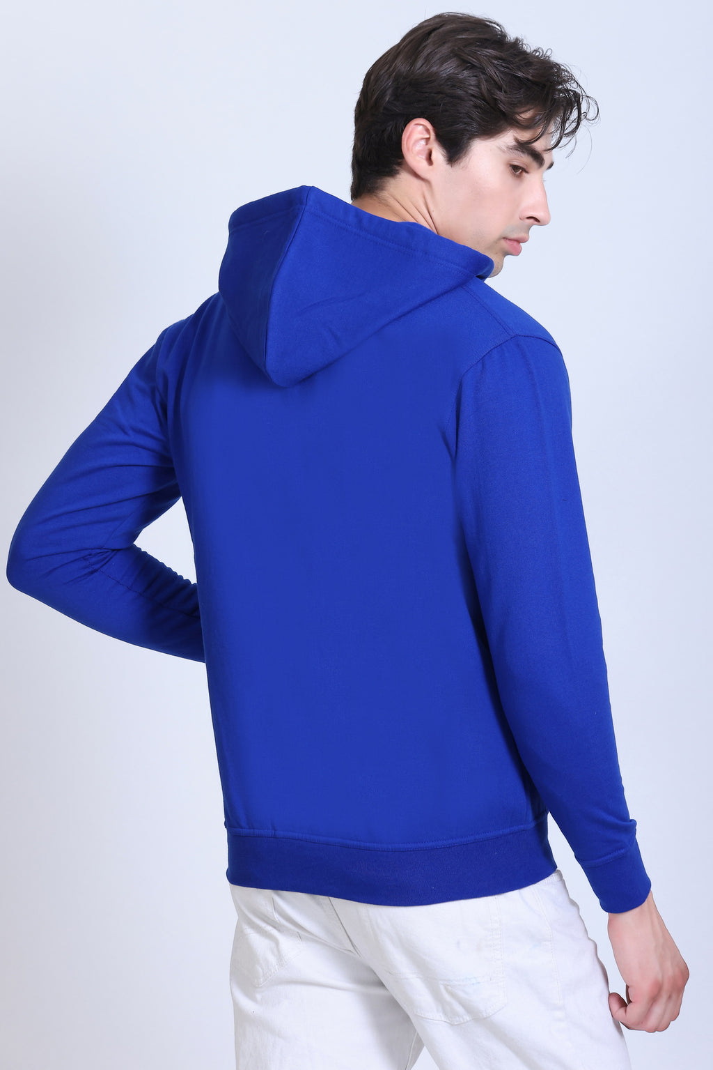 Pikmee Zero Degree Men's Zippered Hooded Sweatshirt - Royal Blue