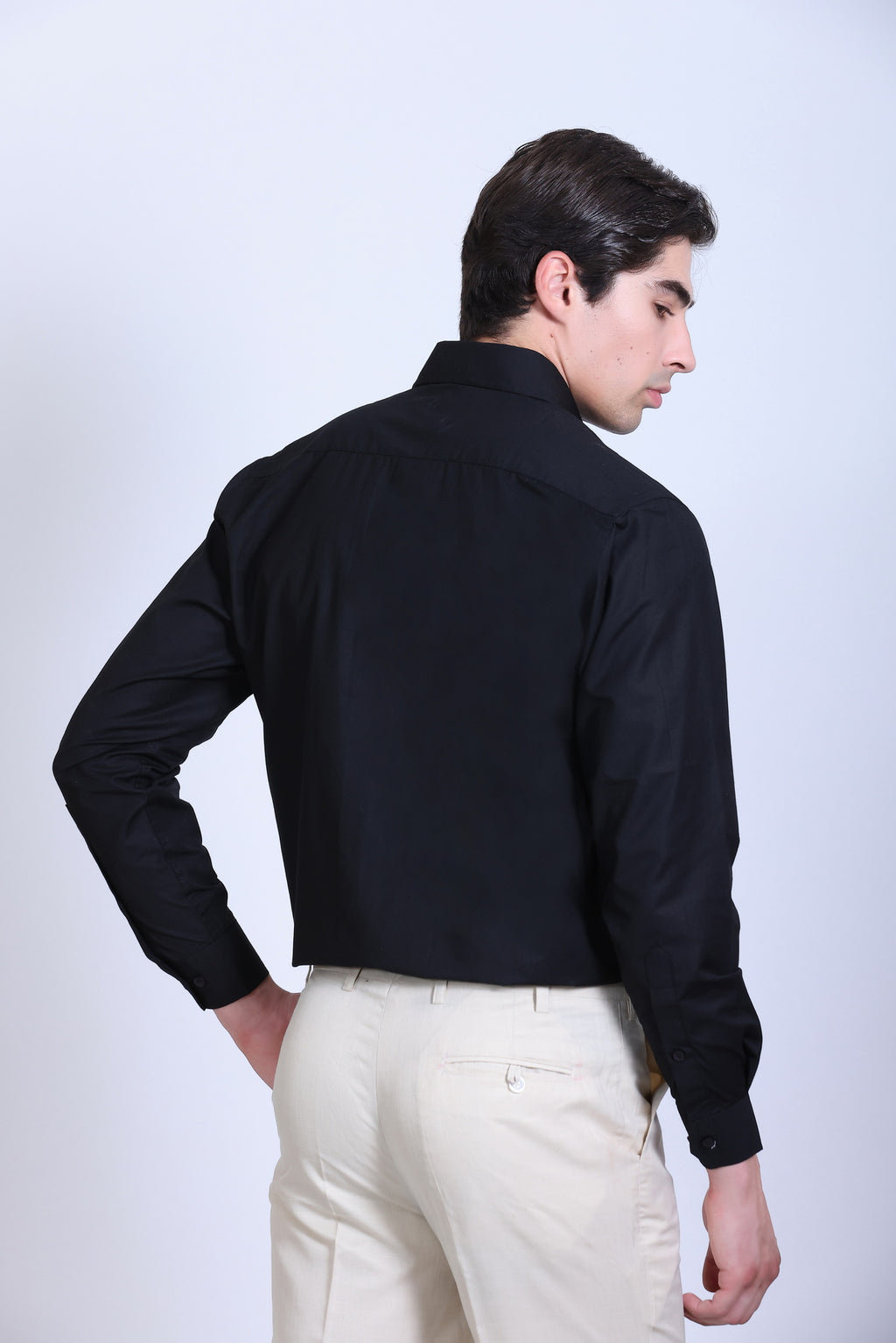 Pikmee Monte Franco Men's Regular Fit Formal Shirt - Black