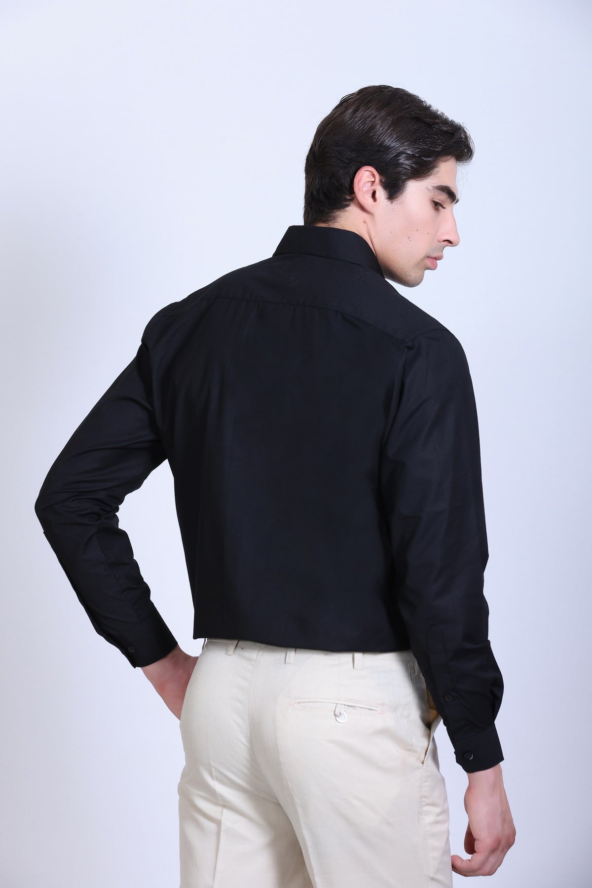 Pikmee Monte Franco Men's Regular Fit Formal Shirt - Black