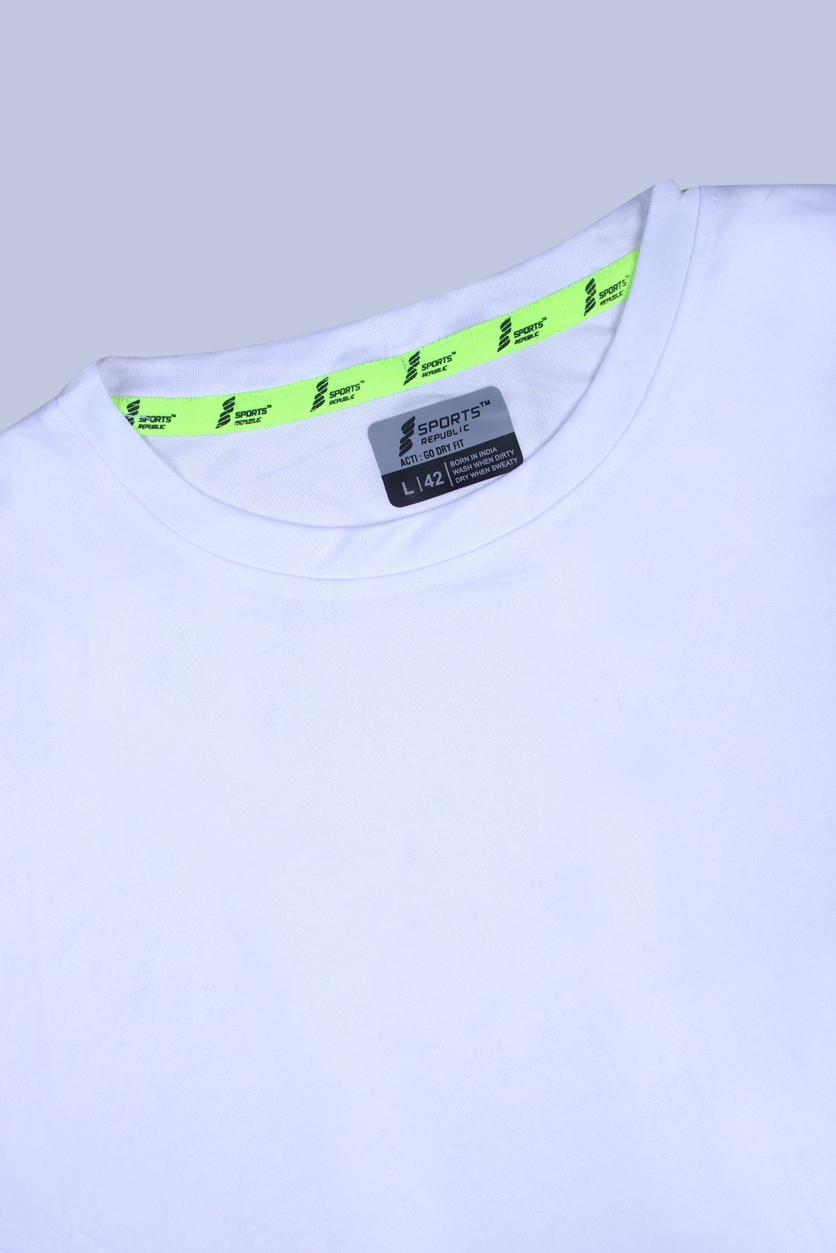 Sports Republic Acti-Go Dryfit Crew Neck T-Shirt in White - 5