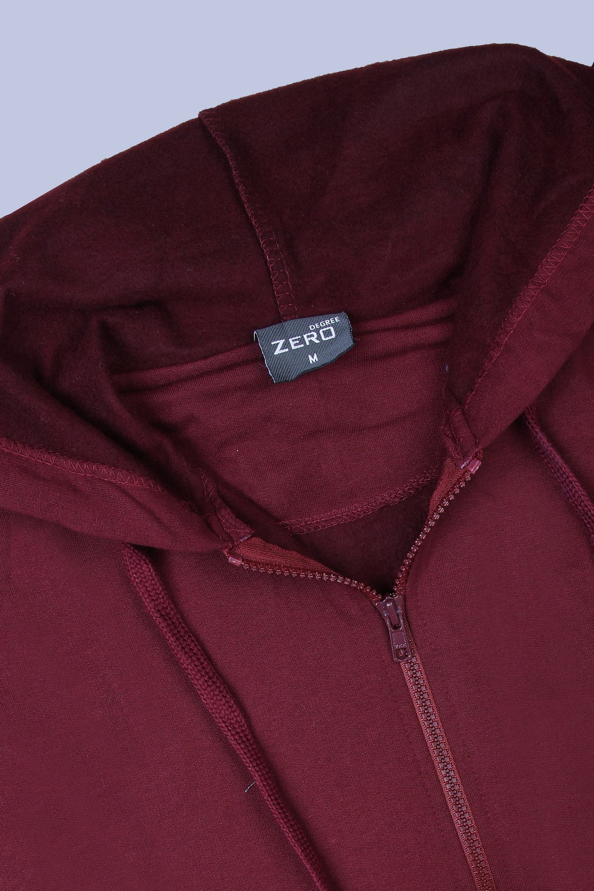 Pikmee Zero Degree Men's Zippered Hooded Sweatshirt - Maroon