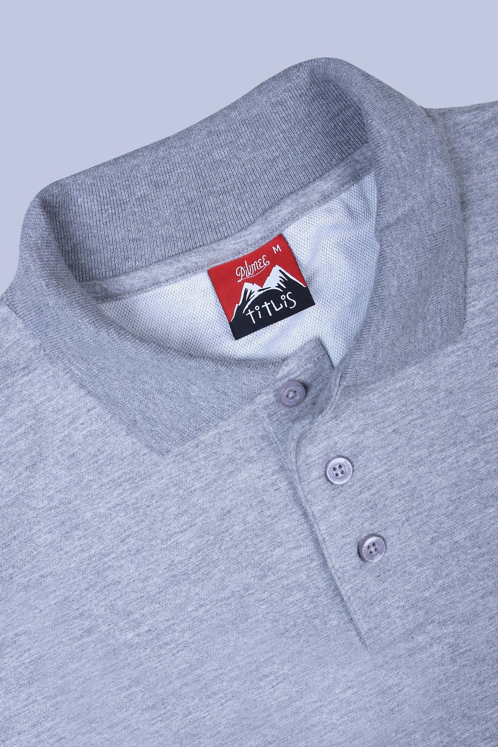 PIKMEE Titlis Polo T-Shirt in Grey Melange - image 6