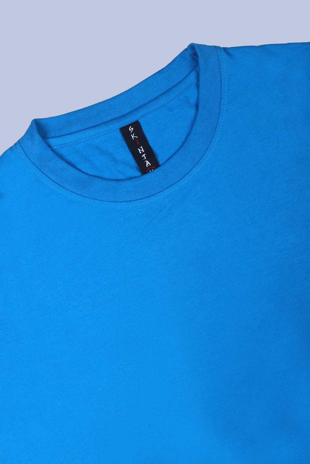 PIKMEE Skinta Bio Wash Crew Neck T-Shirt in Aqua Blue - image 6