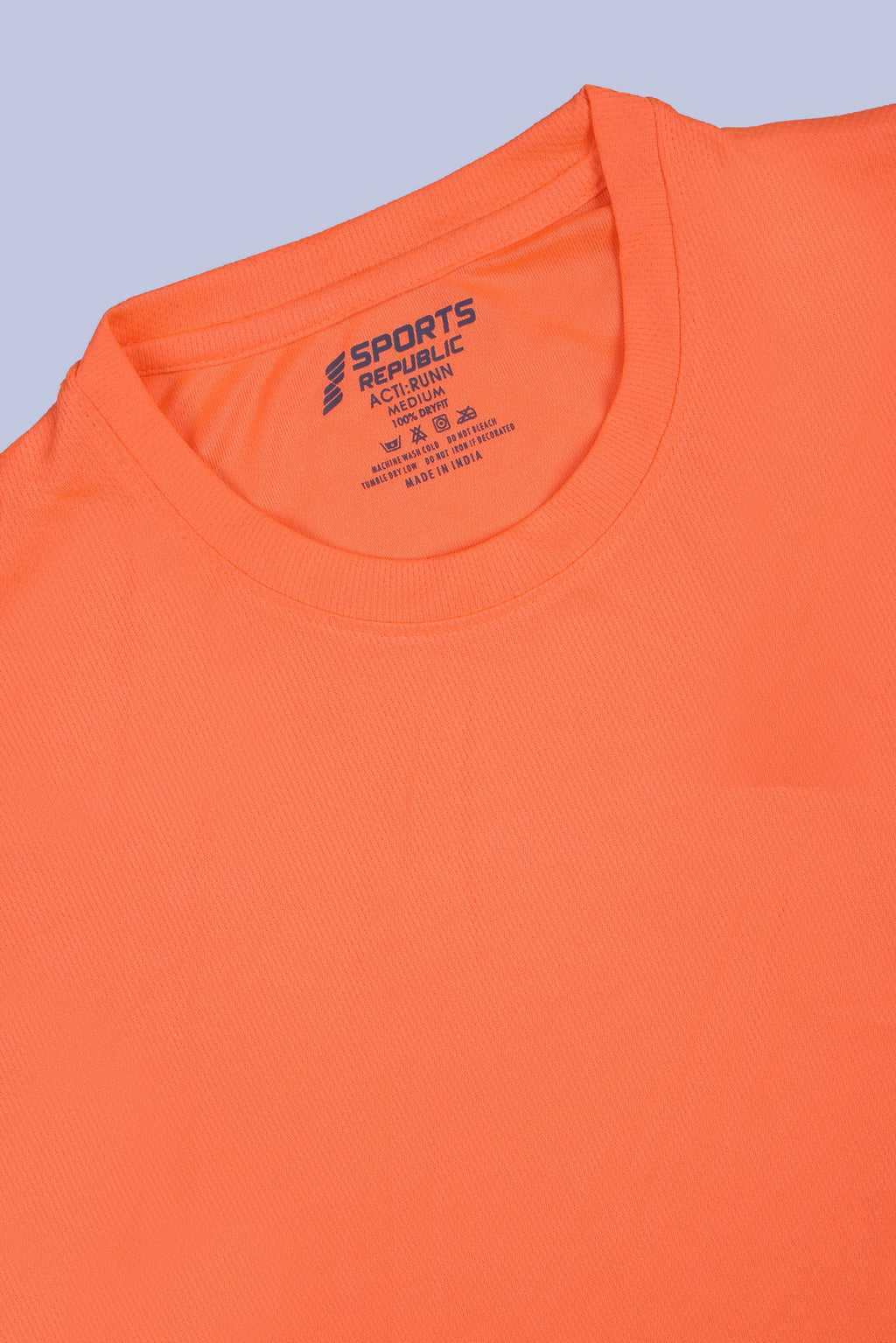 Sports Republic Acti-Runn Dryfit Crew Neck T-Shirt in Fluorescent Orange - 5