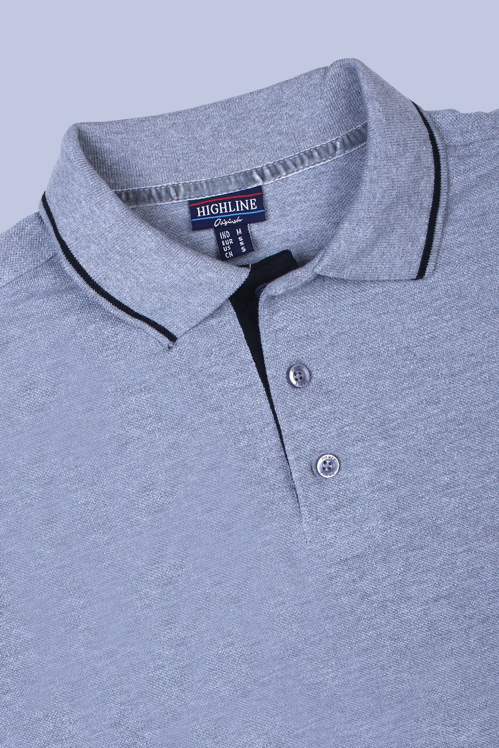 PIKMEE Highline Polo T-Shirt in Grey Melange with Black - image 6