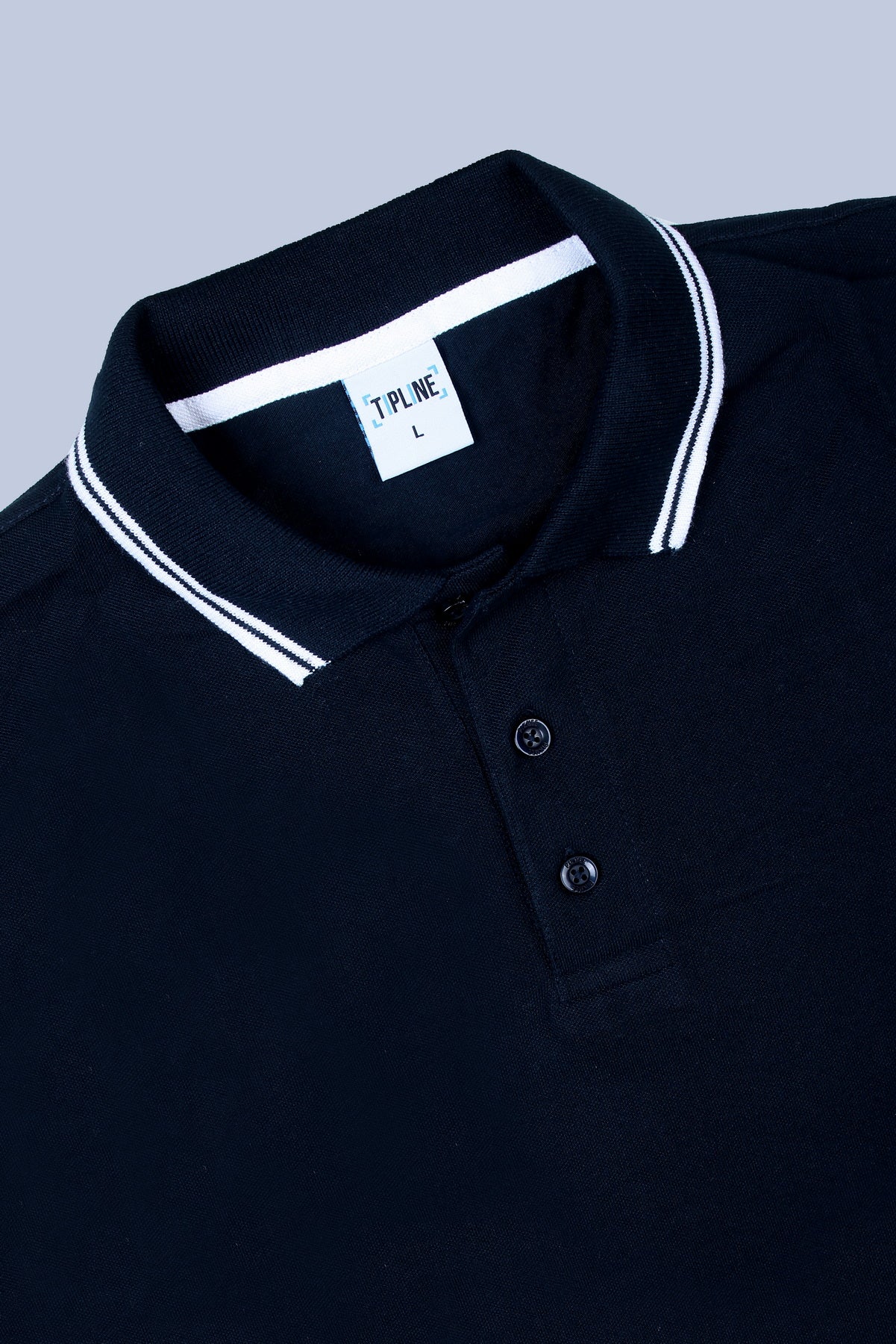 PIKMEE Tipline Polo T-Shirt in Navy Blue with White Tipping - image 6