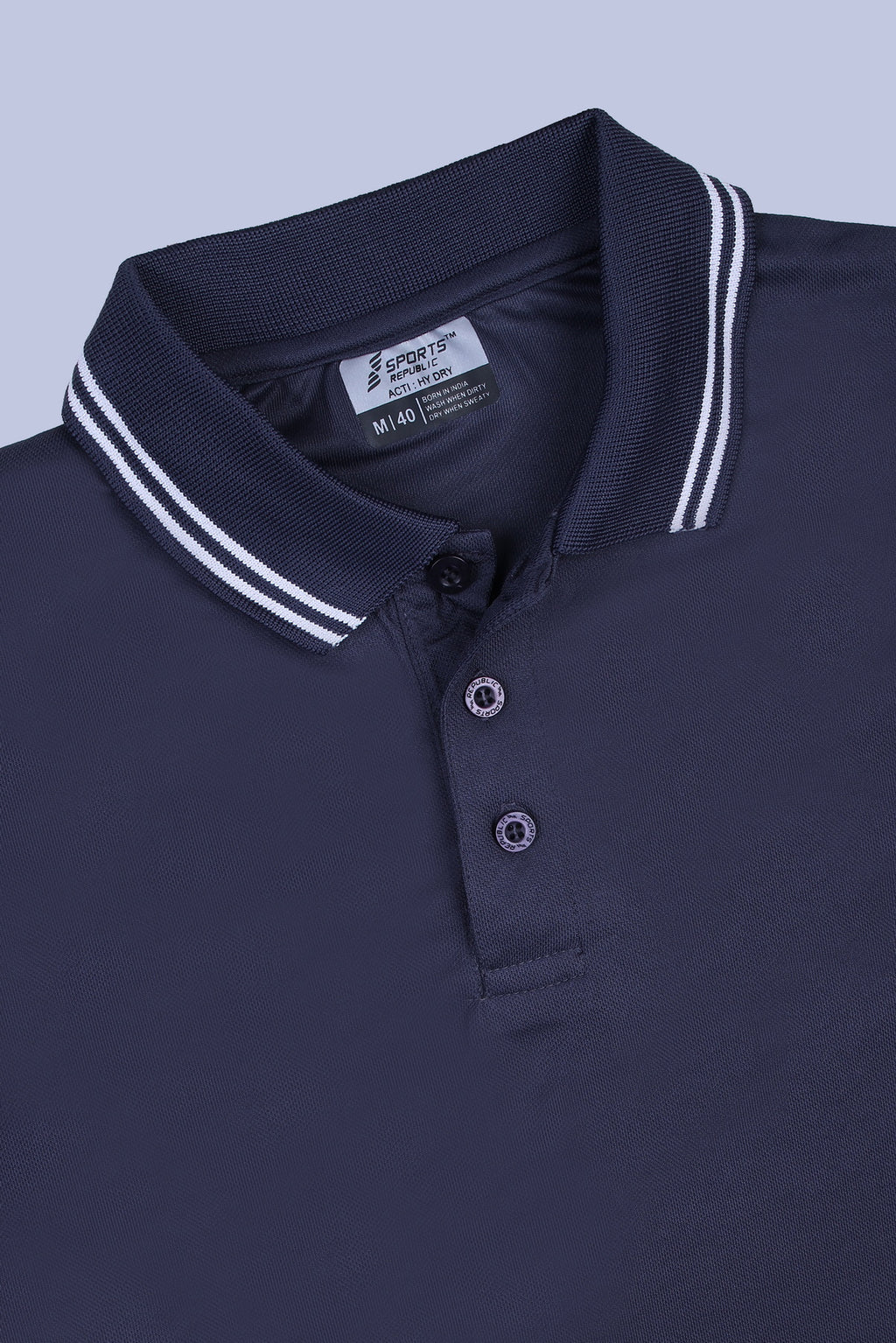 Sports Republic Acti Hy:Dry Dryfit Polo T-Shirt in Grey With White Tipping - 5