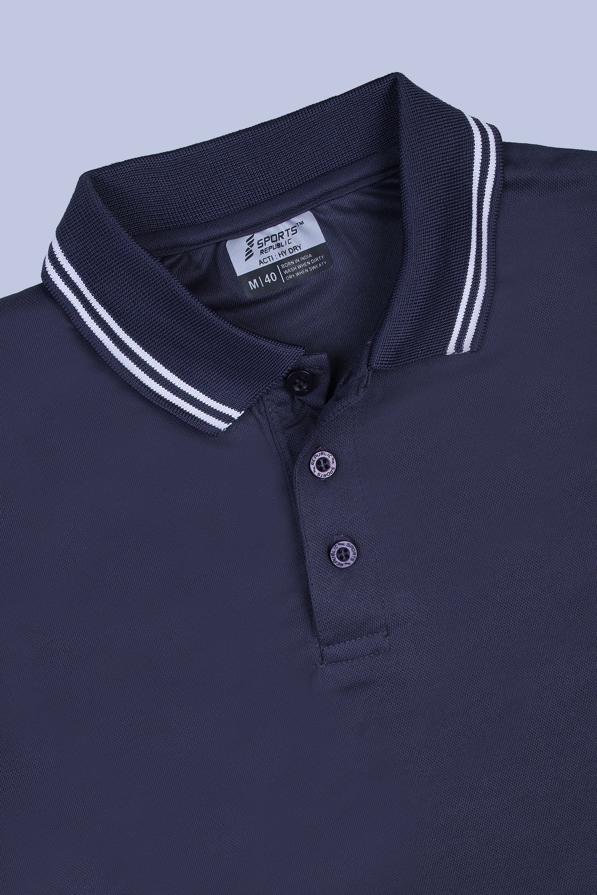 Sports Republic Acti Hy:Dry Dryfit Polo T-Shirt in Grey With White Tipping - 5
