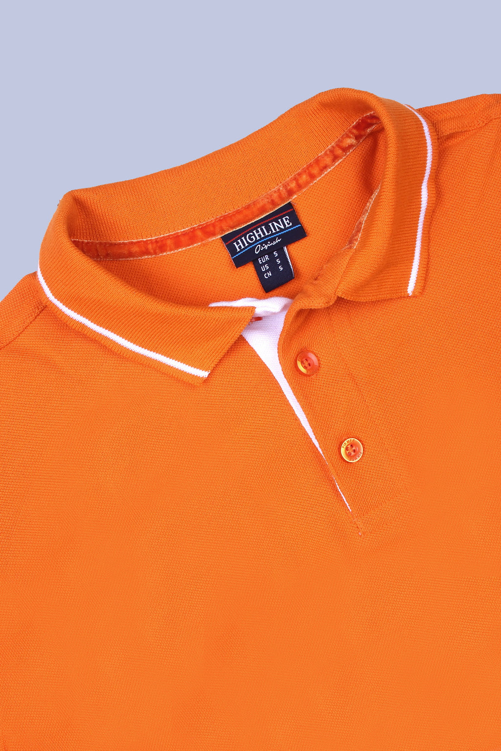 PIKMEE Highline Polo T-Shirt in Orange with White - image 6