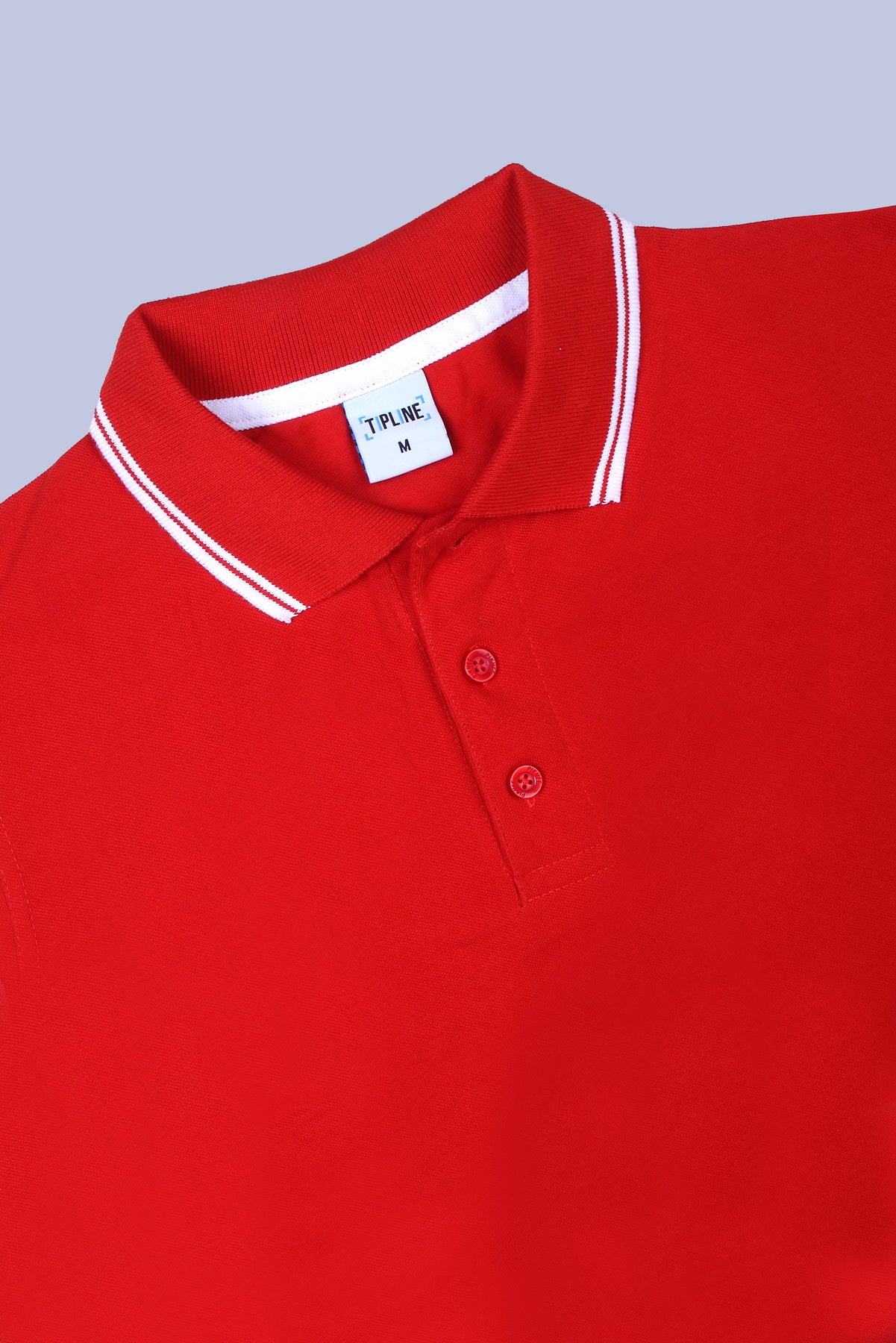 PIKMEE Tipline Polo T-Shirt in Red with White Tipping - image 6