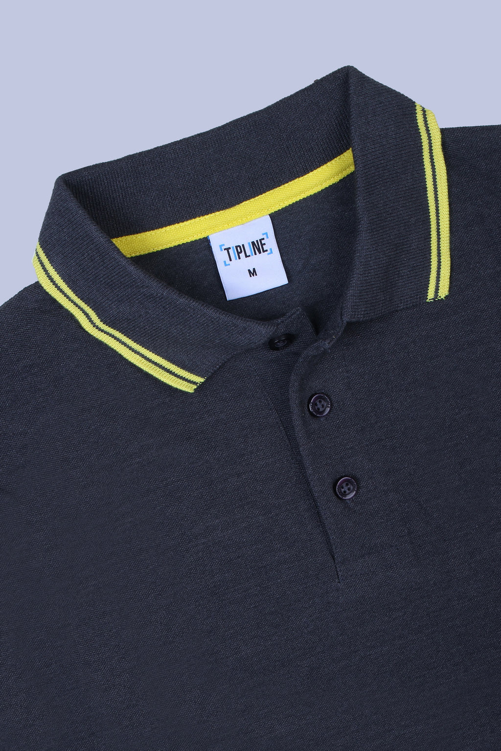 PIKMEE Tipline Polo T-Shirt in Charcoal Grey with Yellow Tipping - image 6