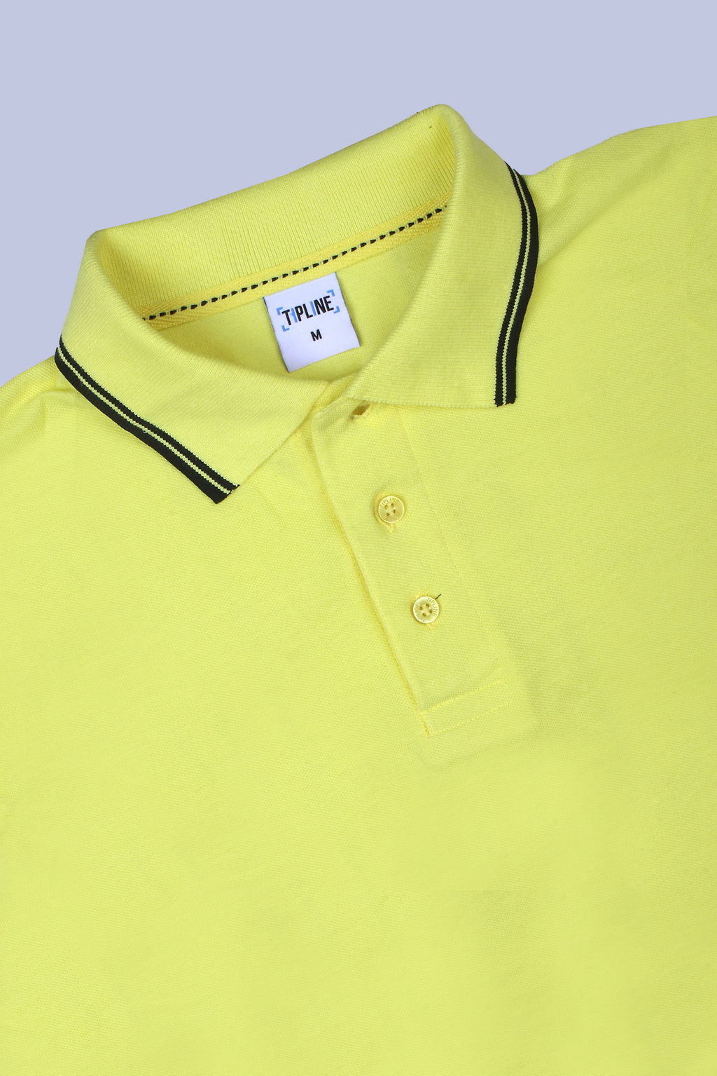 PIKMEE Tipline Polo T-Shirt in Lemon Yellow with Black Tipping - image 6