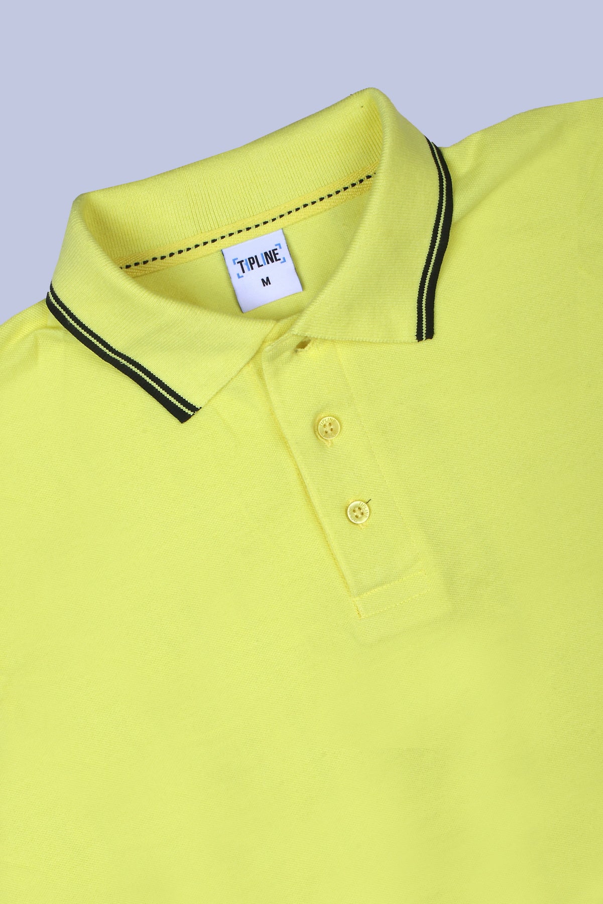 PIKMEE Tipline Polo T-Shirt in Lemon Yellow with Black Tipping - image 6