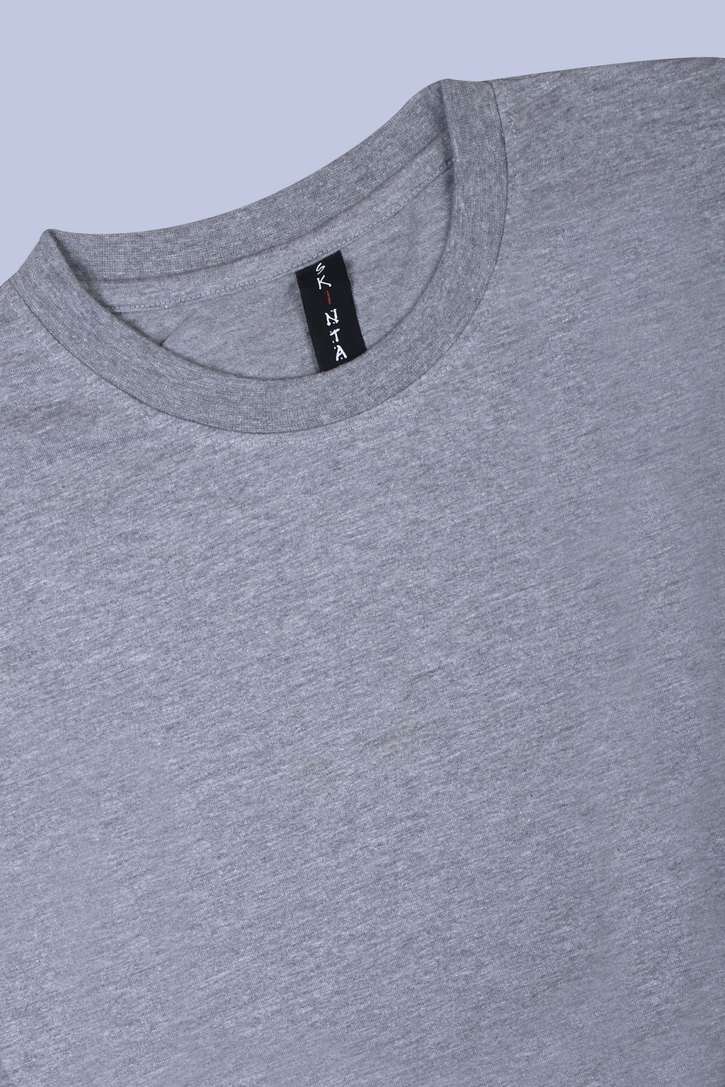 PIKMEE Skinta Bio Wash Crew Neck T-Shirt in Grey Melange - image 6