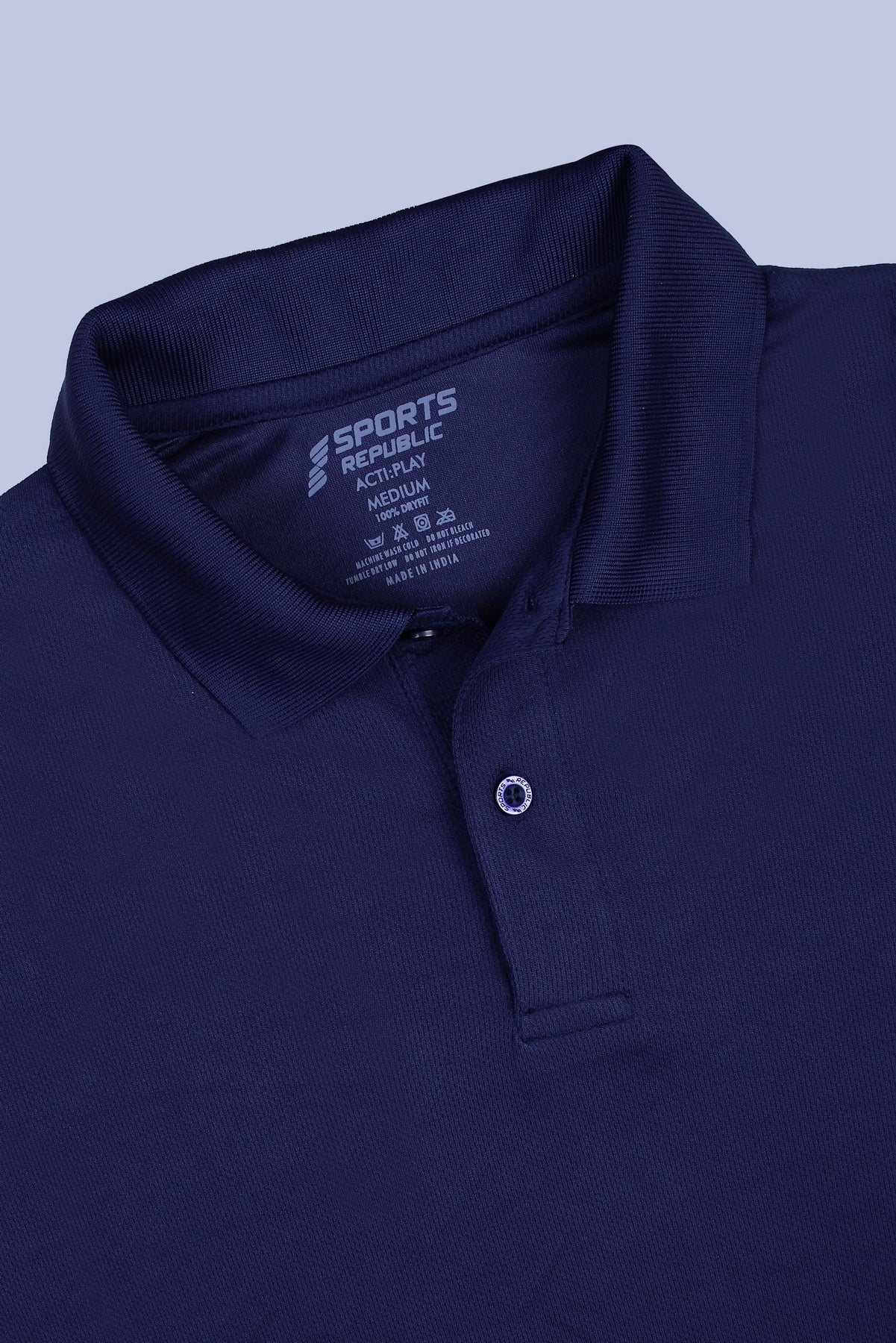 Sports Republic Acti-Play Dryfit Polo T-Shirt in Navy Blue - 5