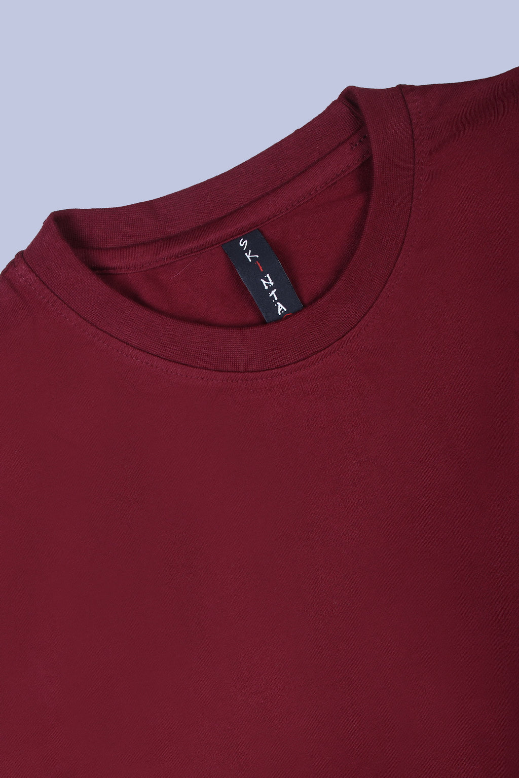 PIKMEE Skinta Bio Wash Crew Neck T-Shirt in Maroon - image 6