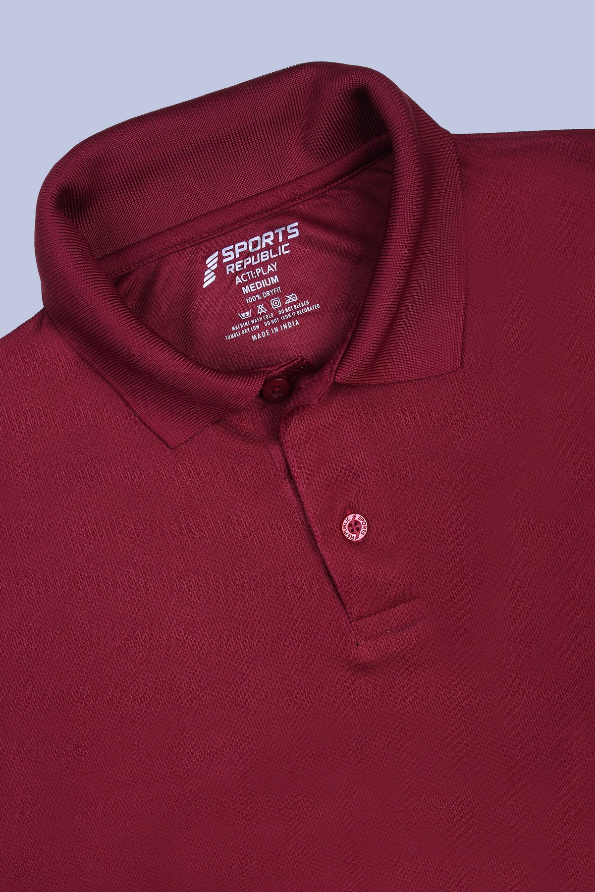 Sports Republic Acti-Play Dryfit Polo T-Shirt in Maroon - 5