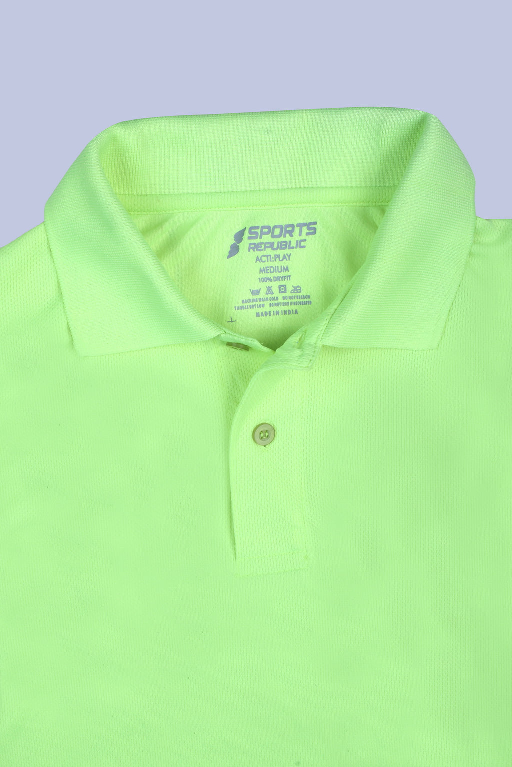 Sports Republic Acti-Play Dryfit Polo T-Shirt in Fluorescent Green - 5