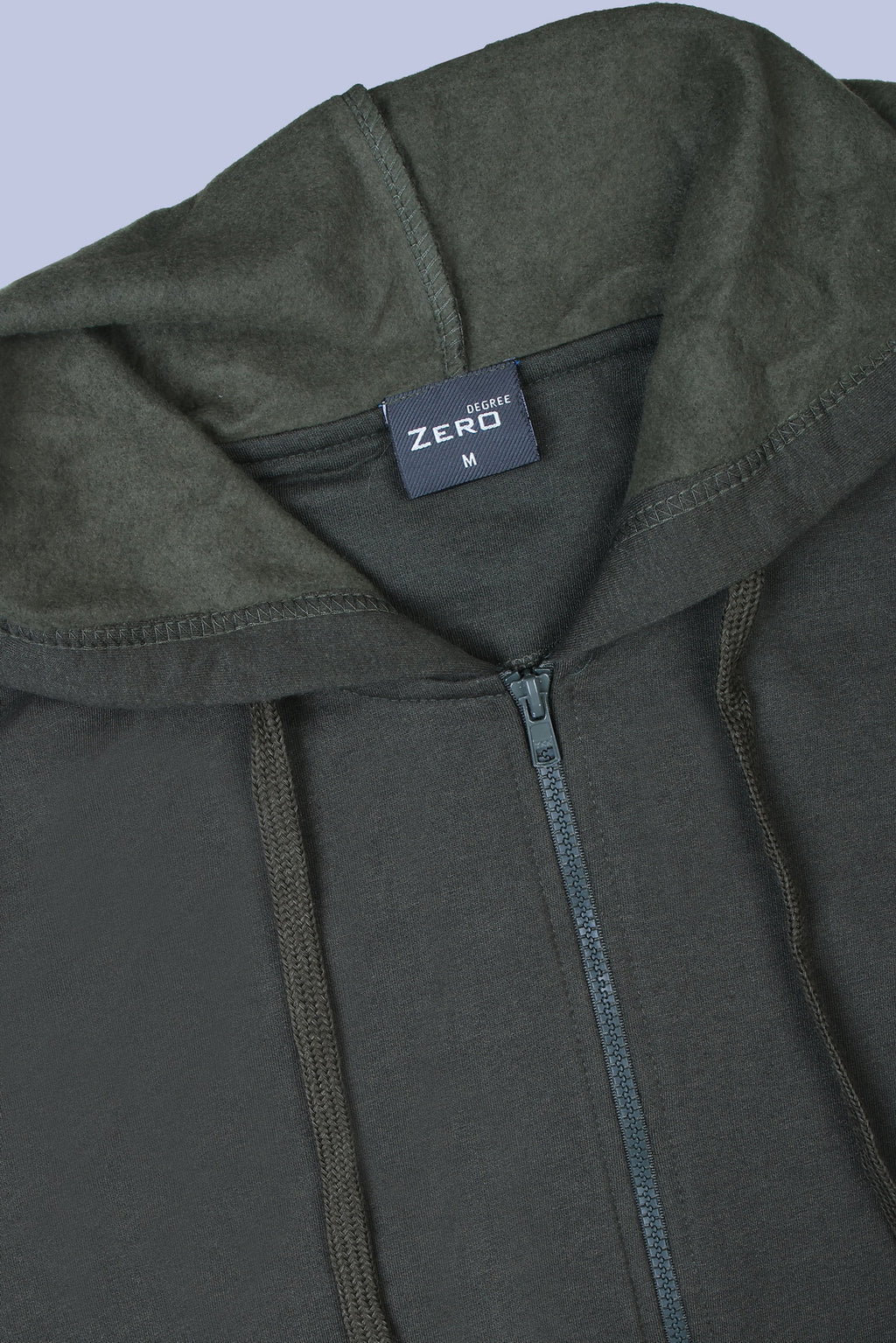 Pikmee Zero Degree Men's Zippered Hooded Sweatshirt - Olive