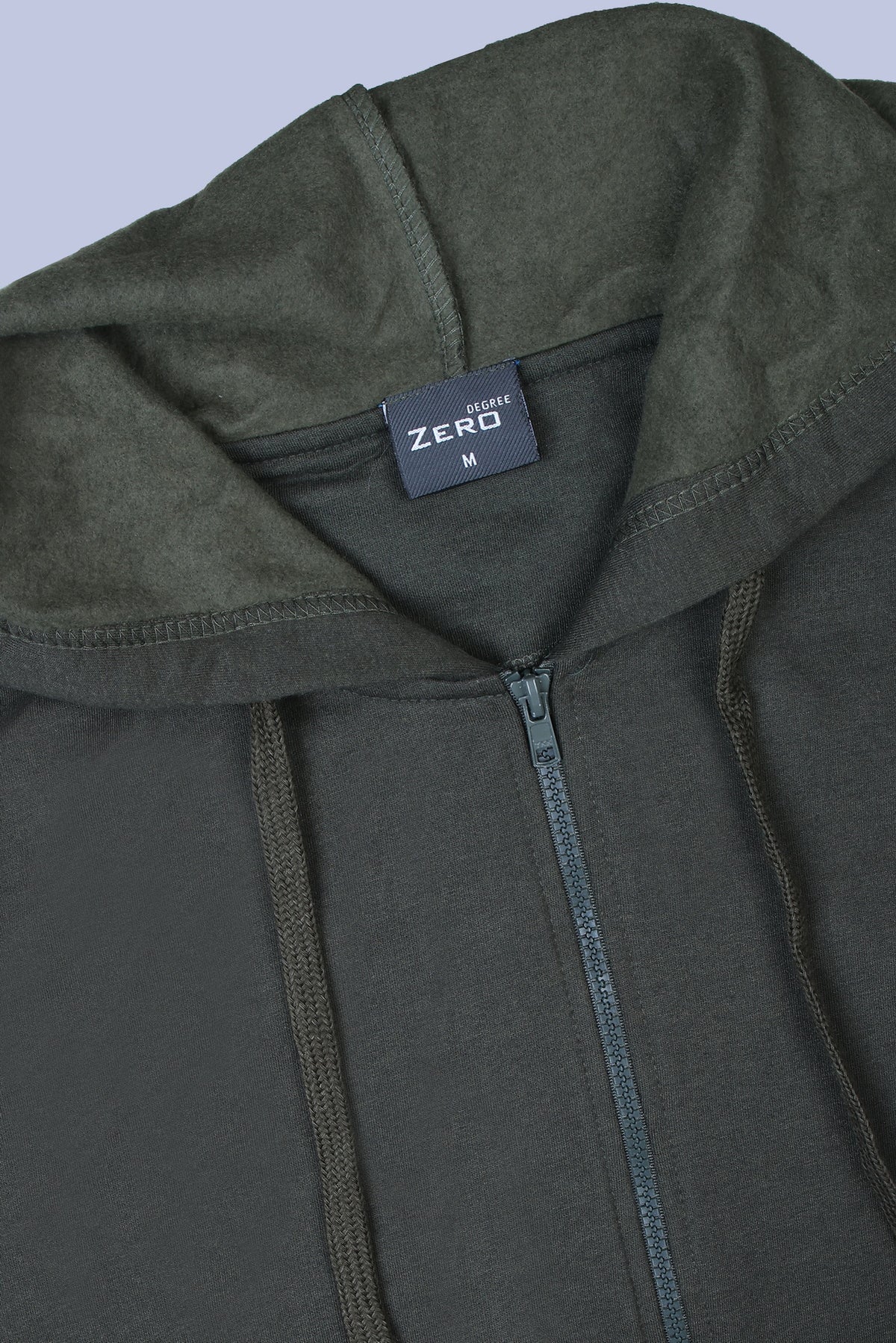 Pikmee Zero Degree Men's Zippered Hooded Sweatshirt - Olive
