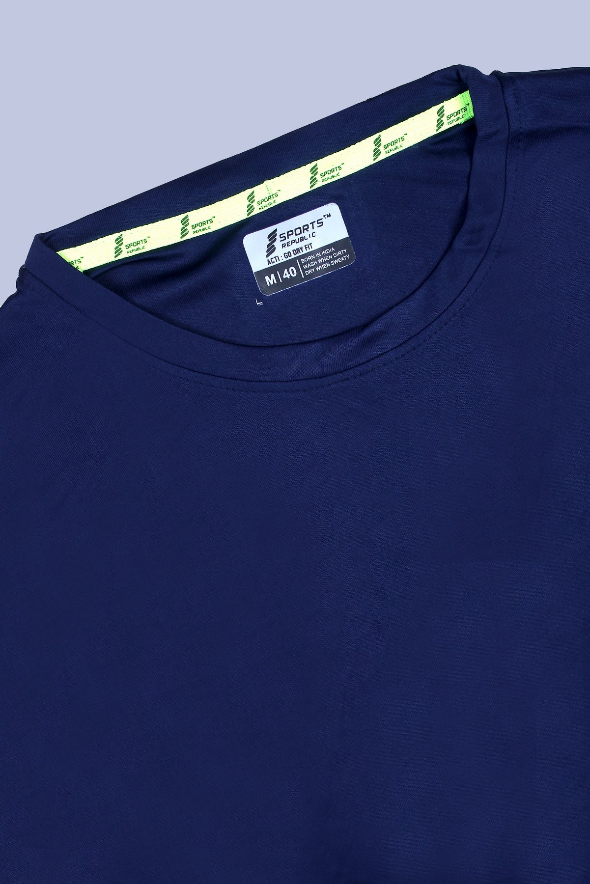 Sports Republic Acti-Go Dryfit Crew Neck T-Shirt in Navy Blue - 5