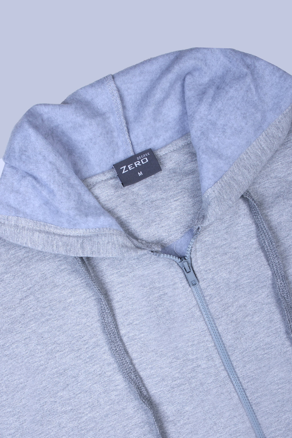 Pikmee Zero Degree Men's Zippered Hooded Sweatshirt - Grey Melange