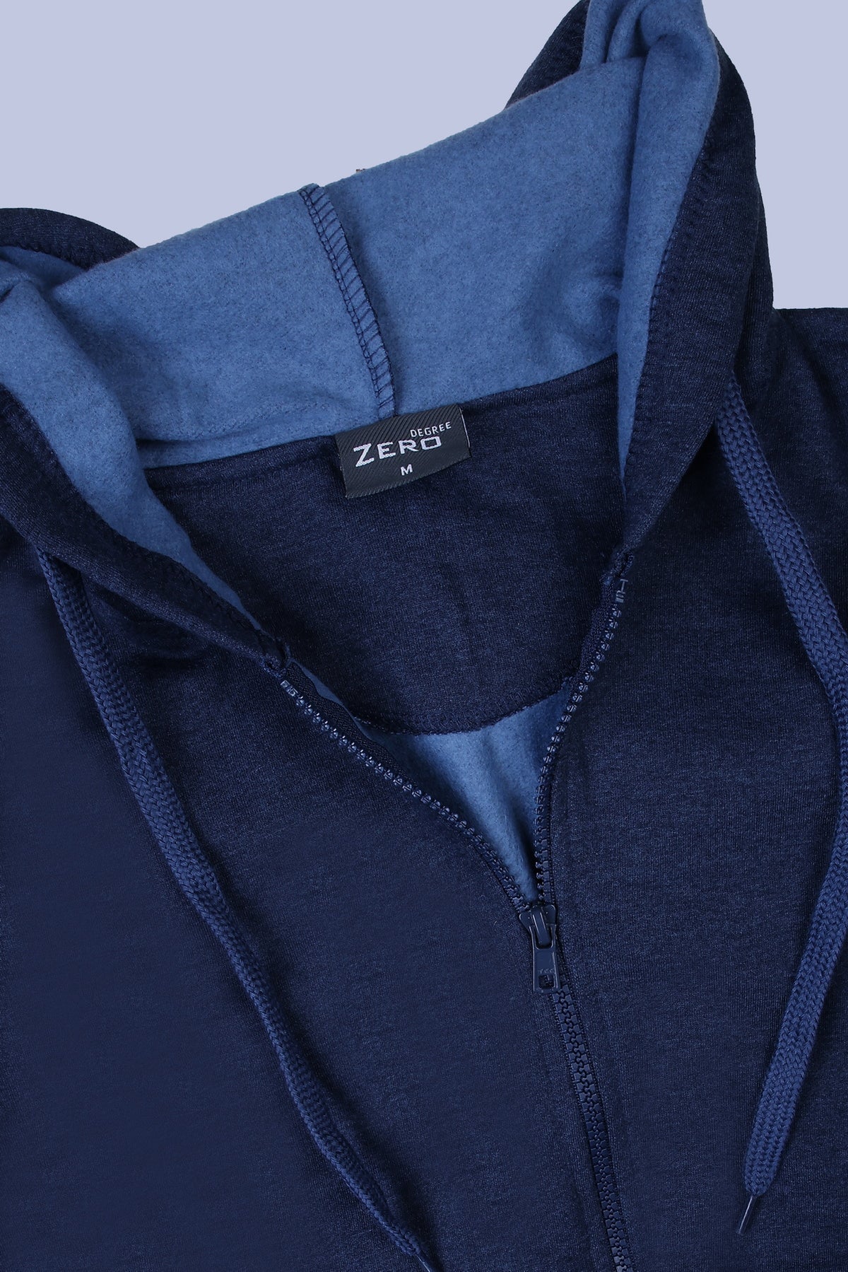 Pikmee Zero Degree Men's Zippered Hooded Sweatshirt - Navy
