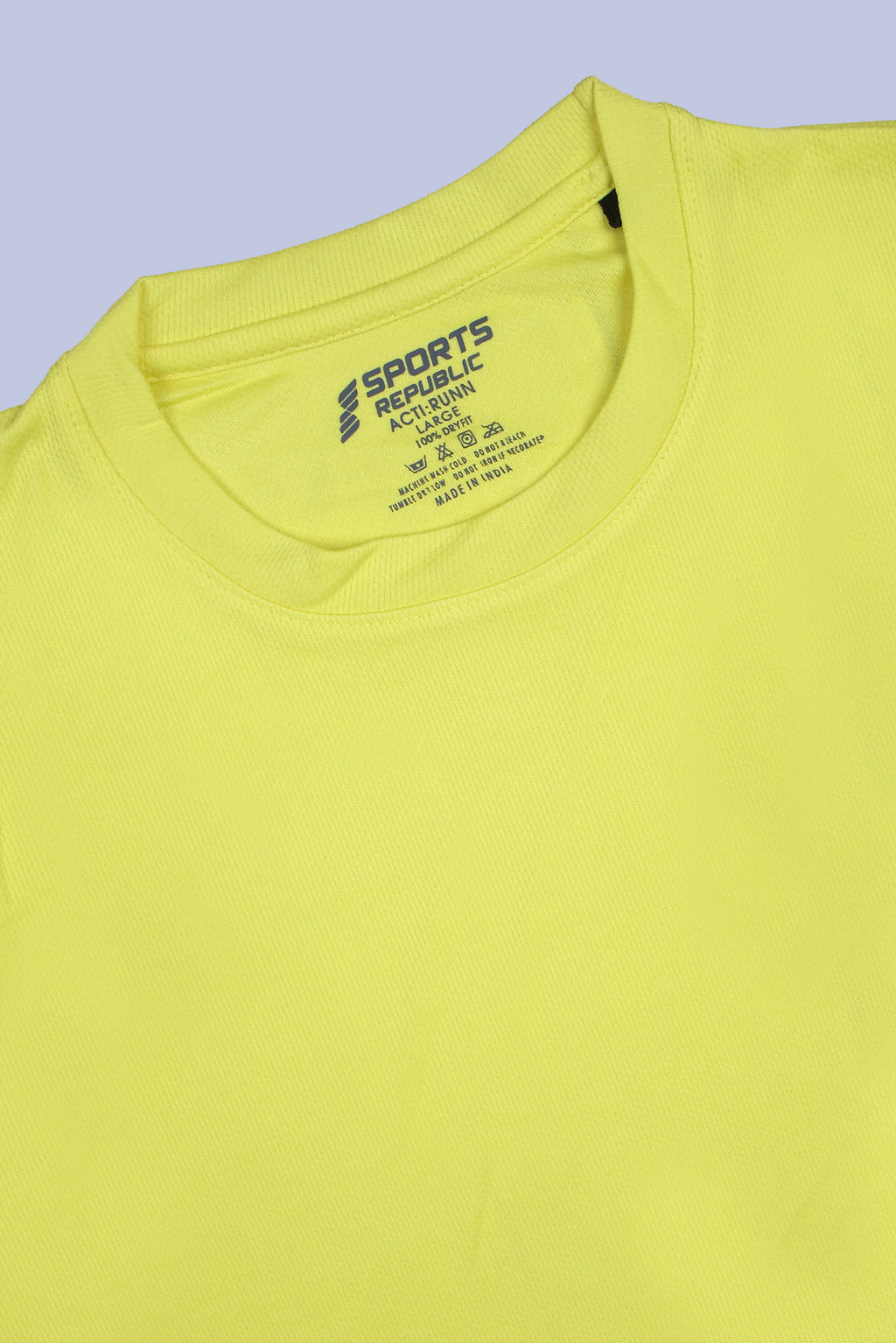 Sports Republic Acti-Runn Dryfit Crew Neck T-Shirt in Lemon Yellow - 5