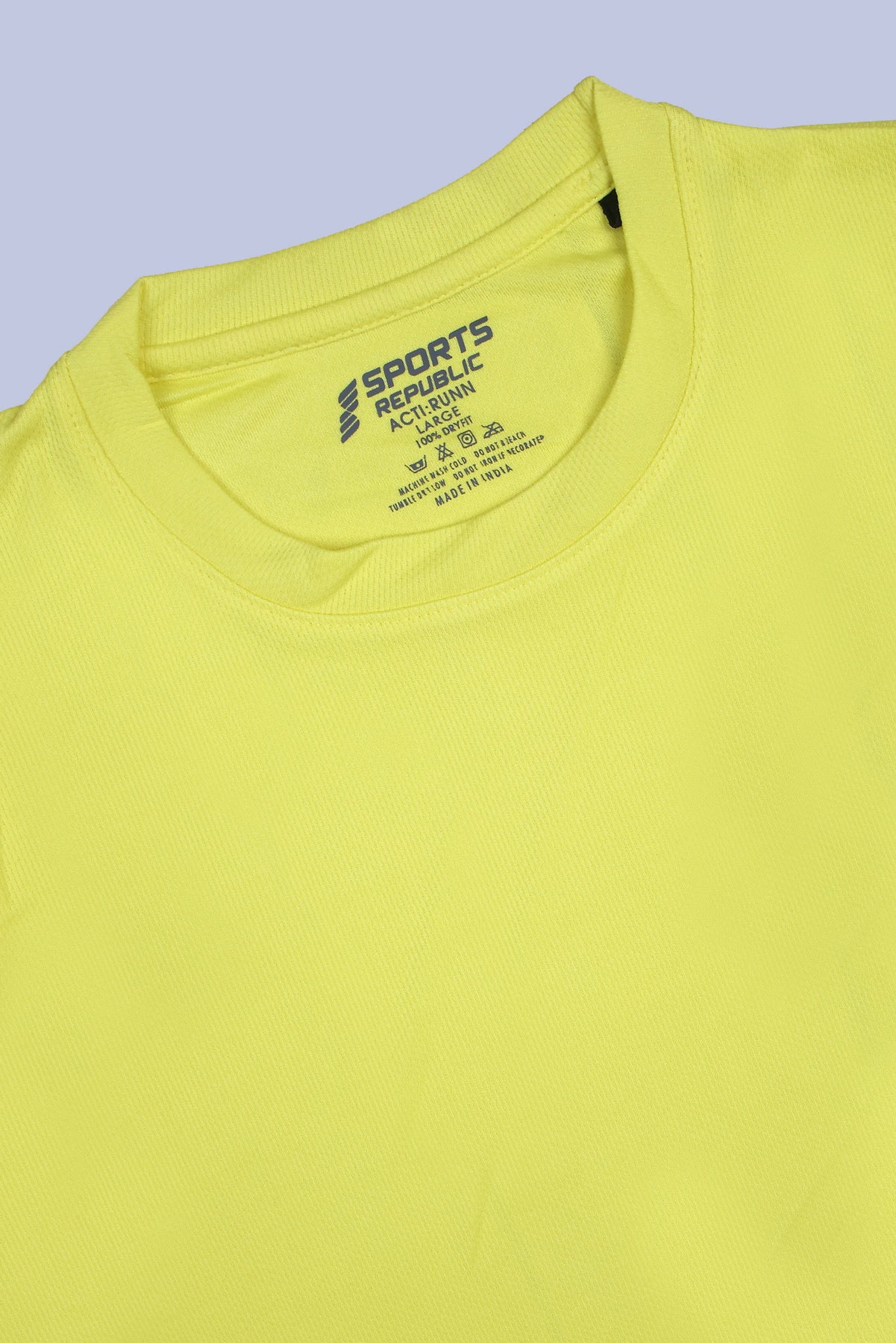 Sports Republic Acti-Runn Dryfit Crew Neck T-Shirt in Lemon Yellow - 5