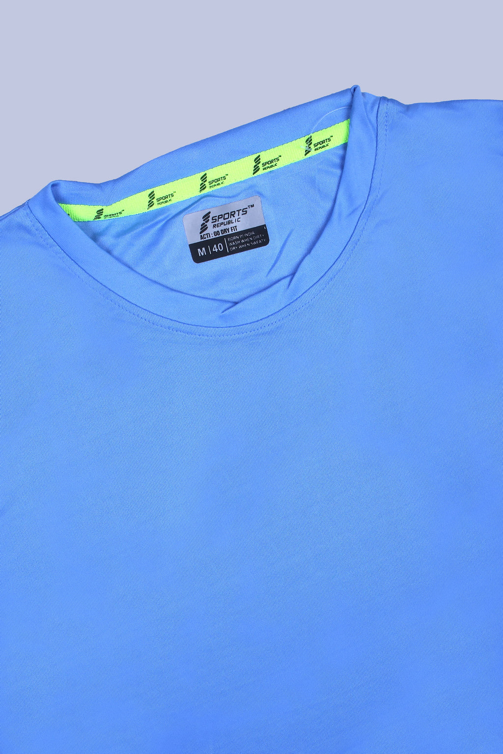 Sports Republic Acti-Go Dryfit Crew Neck T-Shirt in Sky Blue - 5