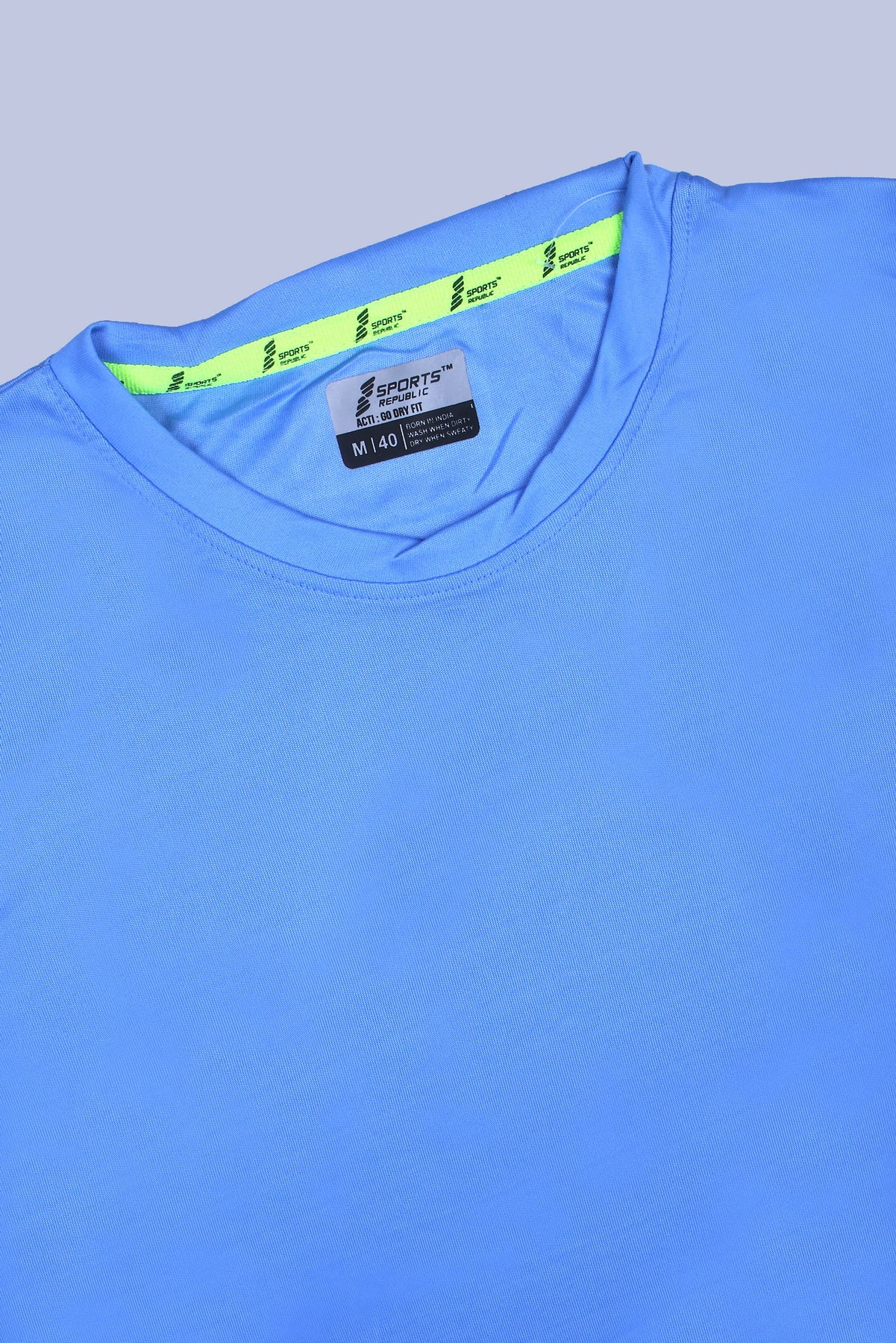 Sports Republic Acti-Go Dryfit Crew Neck T-Shirt in Sky Blue - 5