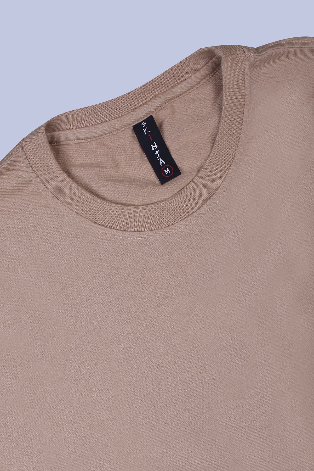 PIKMEE Skinta Bio Wash Crew Neck T-Shirt in Beige - image 6